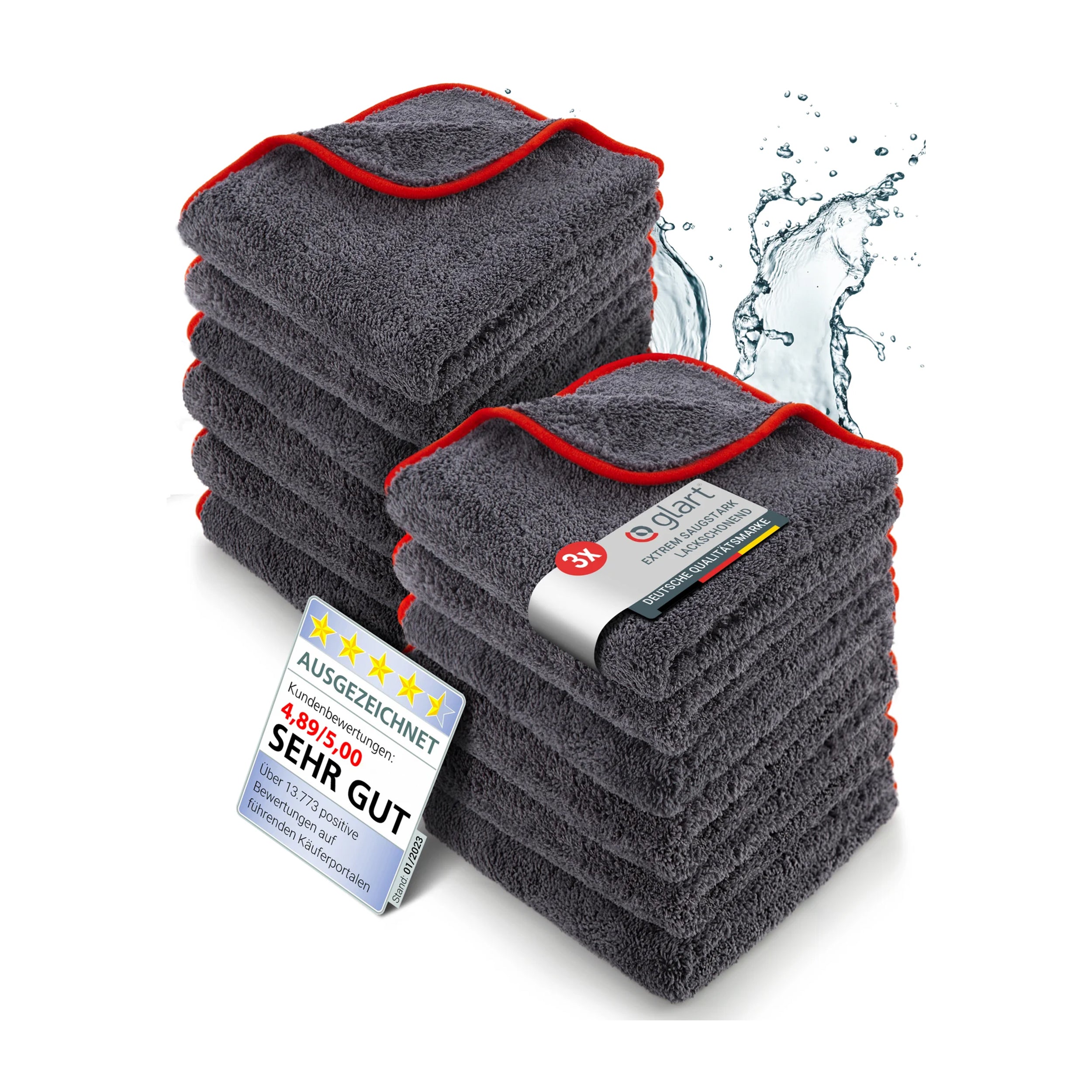 Mikrofasertücher 12er Set – 600 GSM – 40x40cm