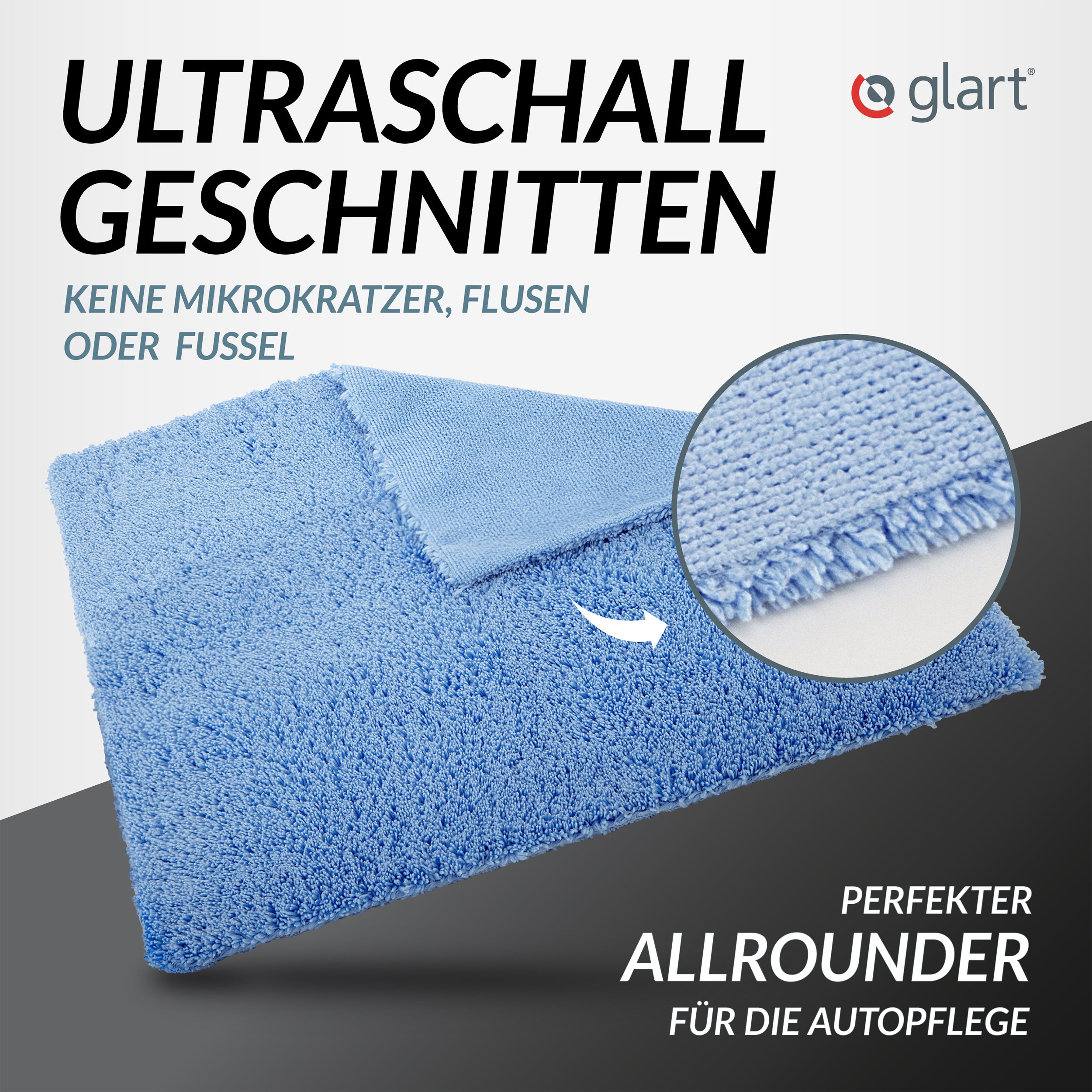 3er Set Premium Mikrofaser Poliertücher, 40x40cm