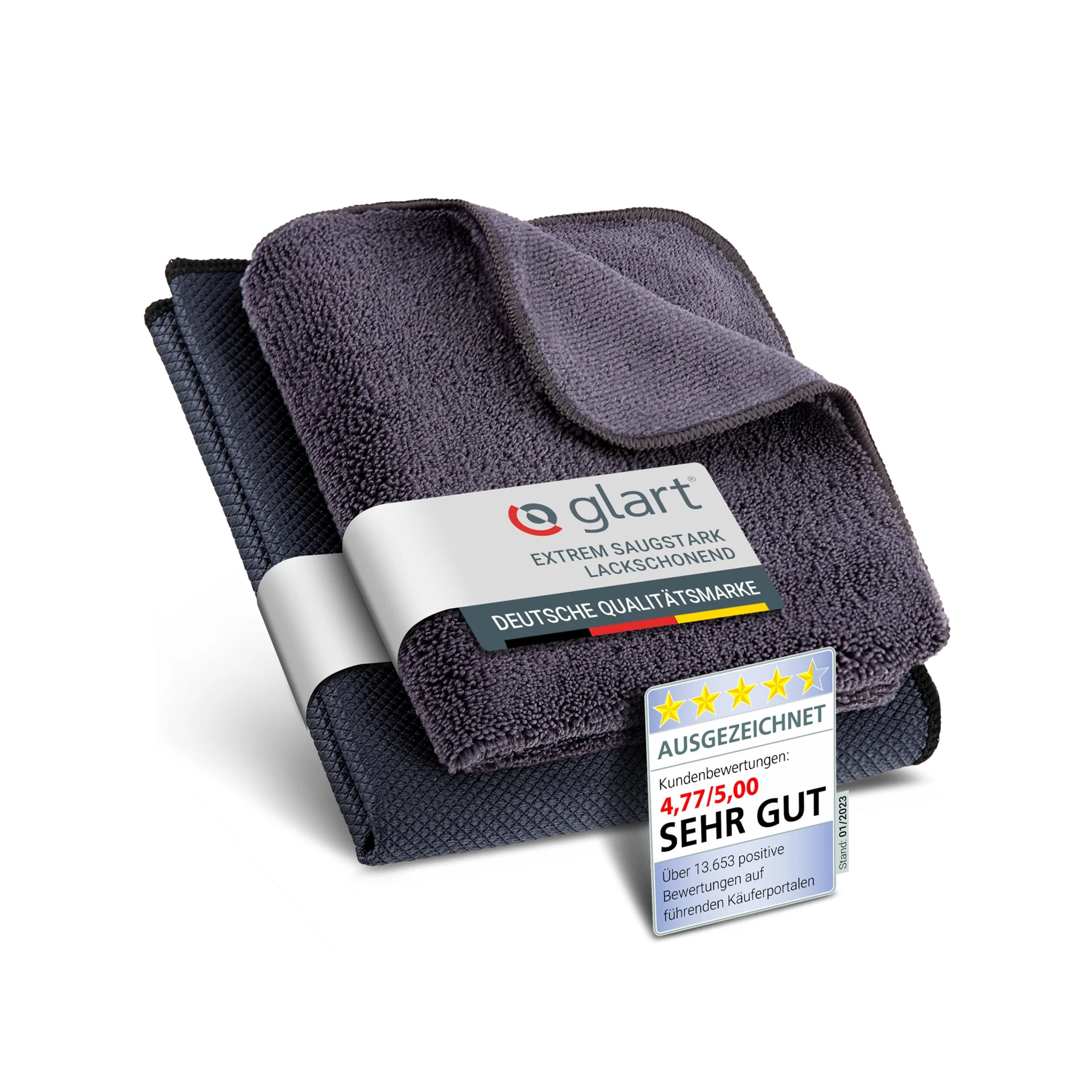 2er Set Mikrofasertücher, 60x40 cm & 32x32 cm