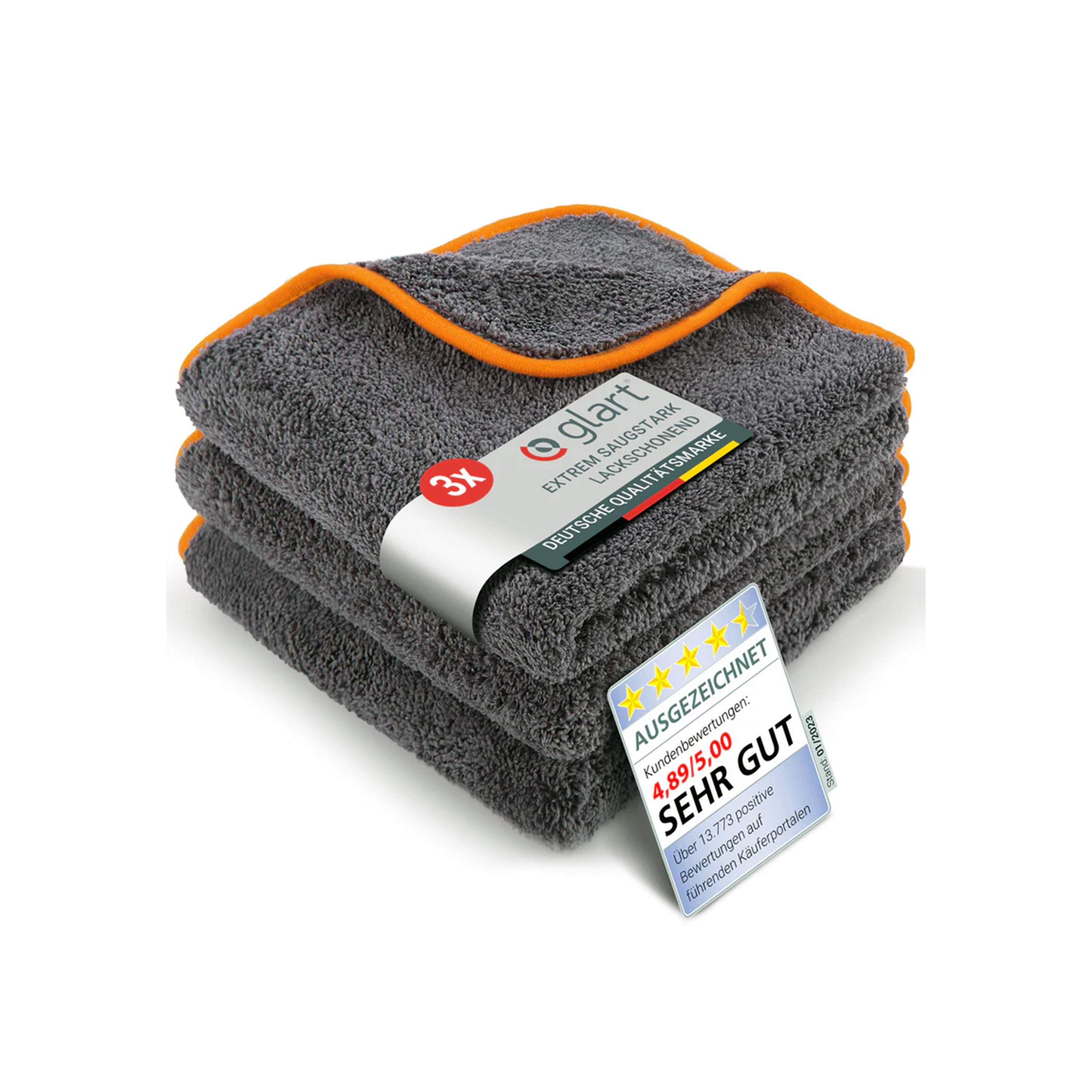 Mikrofasertücher 3er Set – 600 GSM – 40x40cm