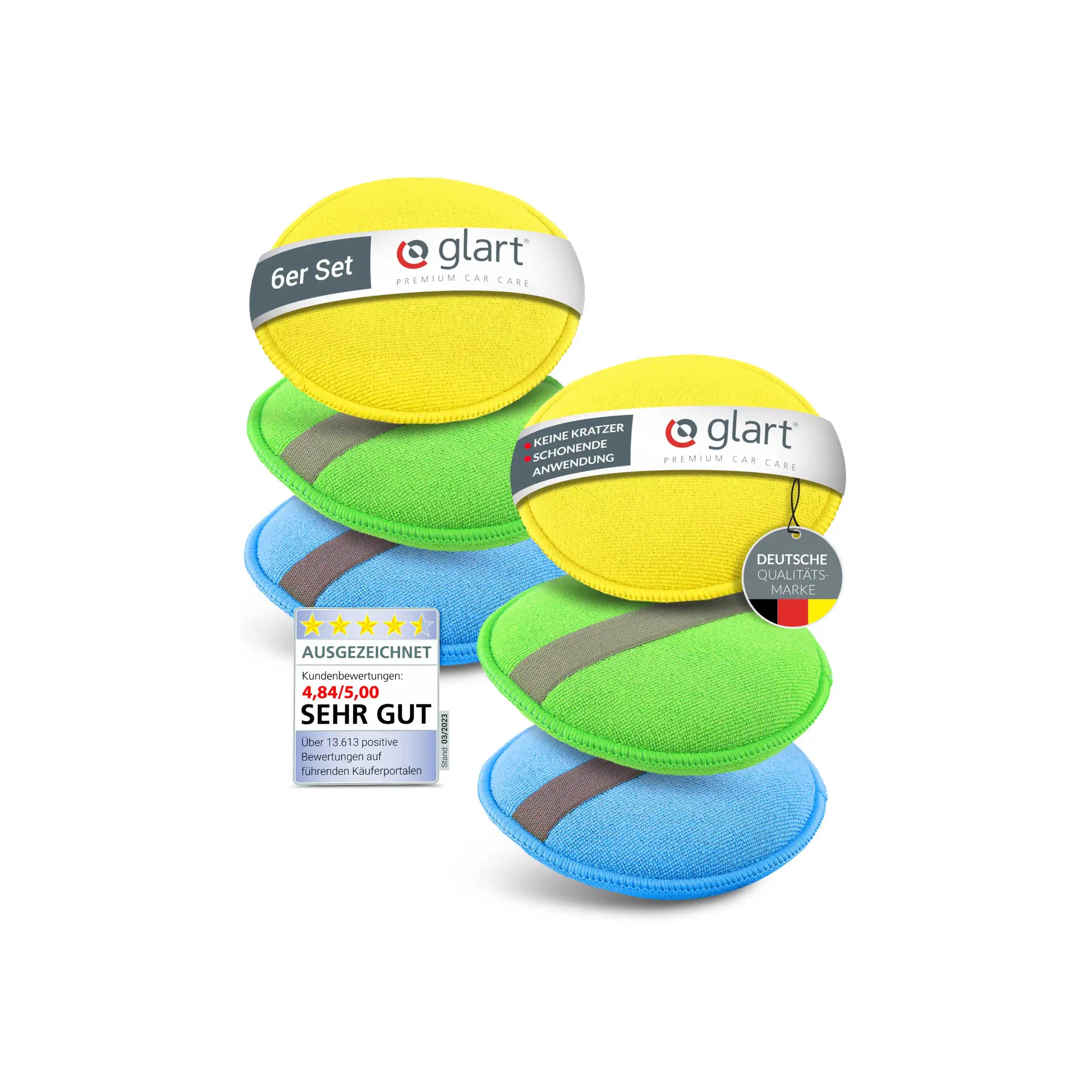 Glart 46PP Mikrofaser Polierpad Set – 36 Stück rund 130x25 mm