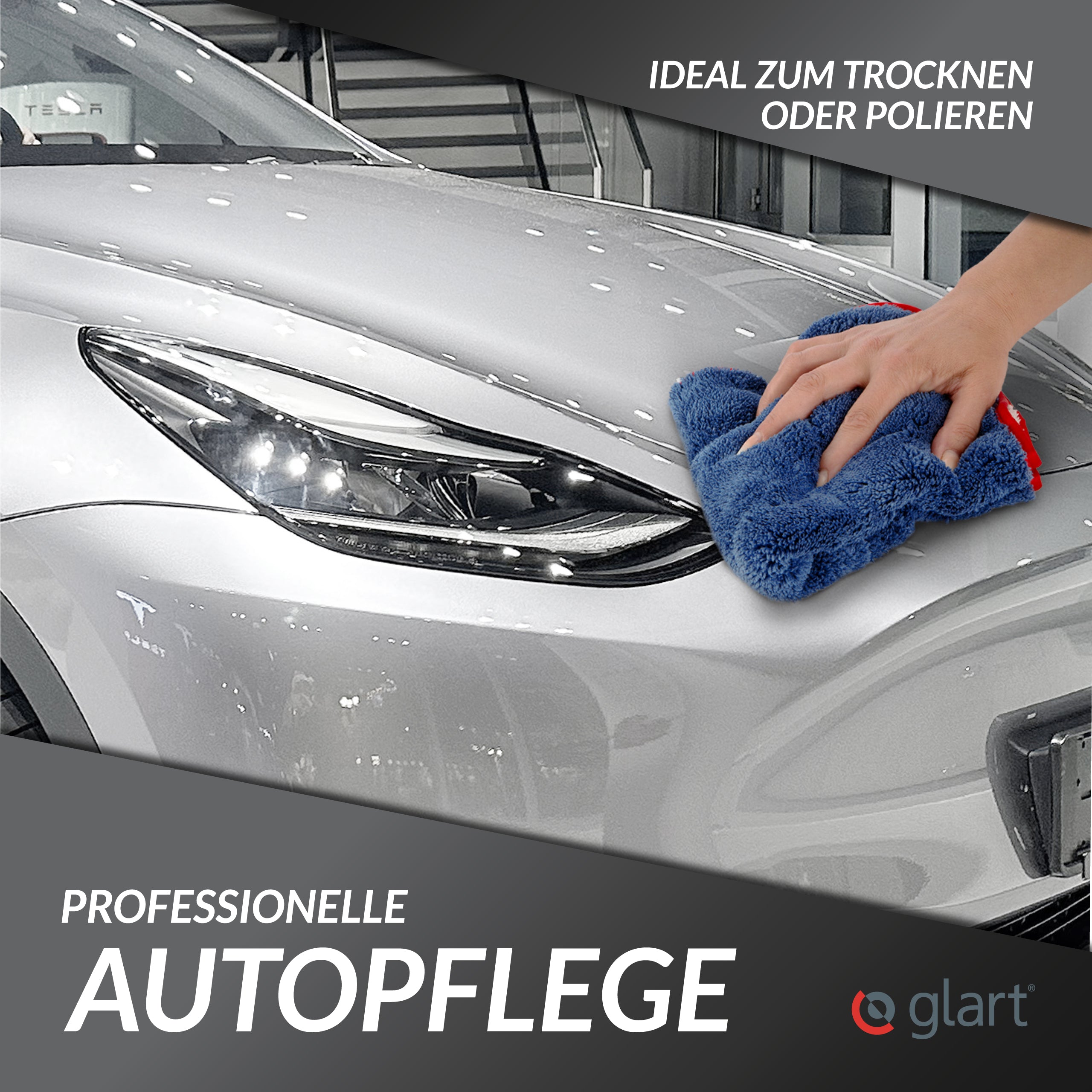 2er Set Auto-Poliertücher 40x40cm – fusselfrei für Lackpflege 03