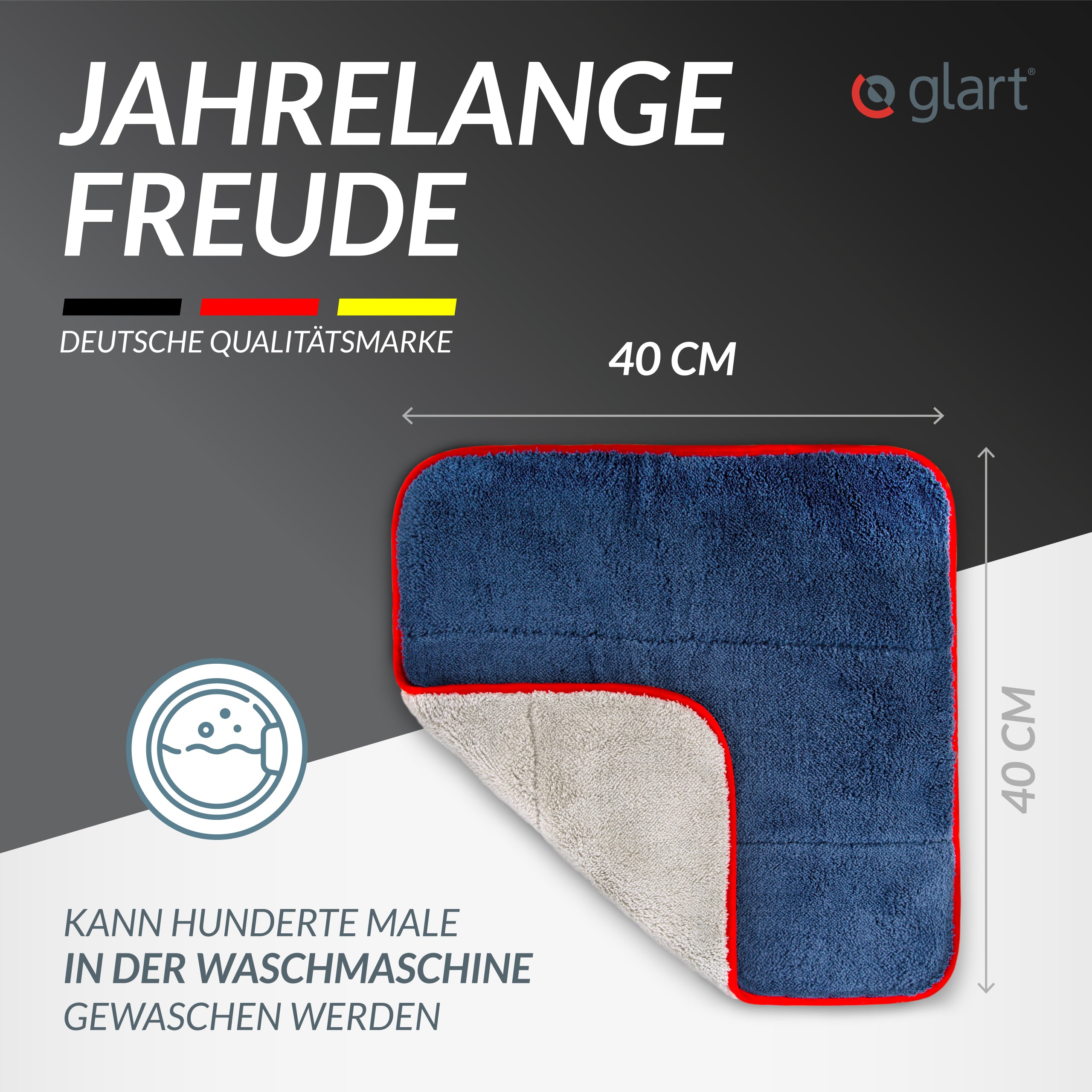 2er Set Auto-Poliertücher 40x40cm – fusselfrei für Lackpflege 06