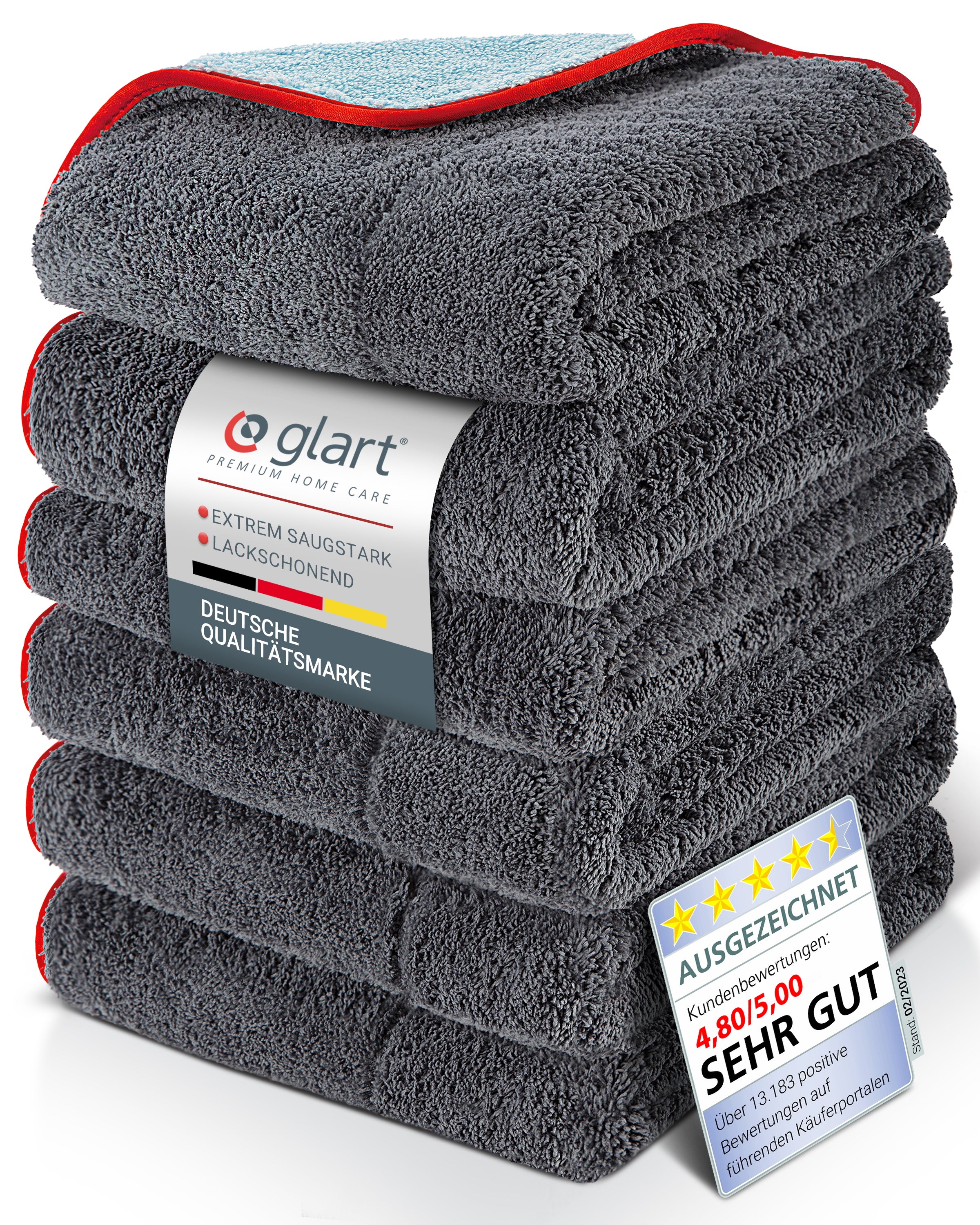 6er Set Mikrofasertücher 60x40cm – saugstark & fusselfrei für Ihr Auto 01