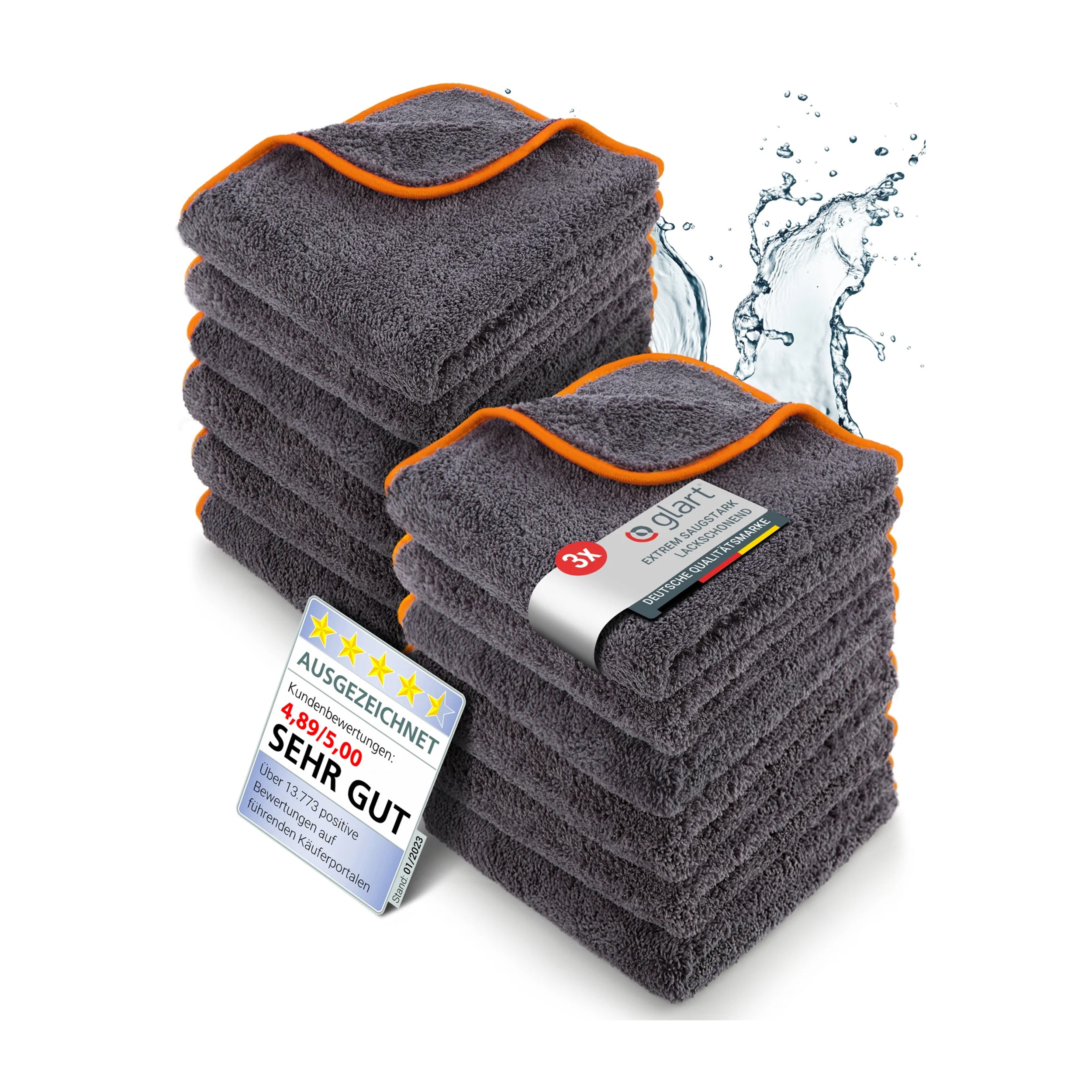 Mikrofasertücher 12er Set – 600 GSM – 40x40cm