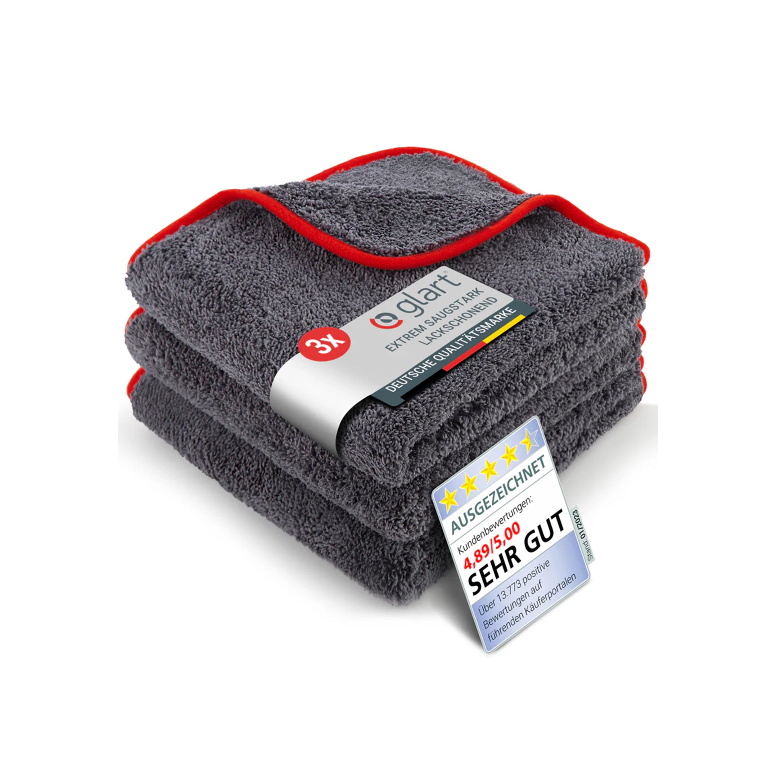 Mikrofasertücher 3er Set – 600 GSM – 40x40cm