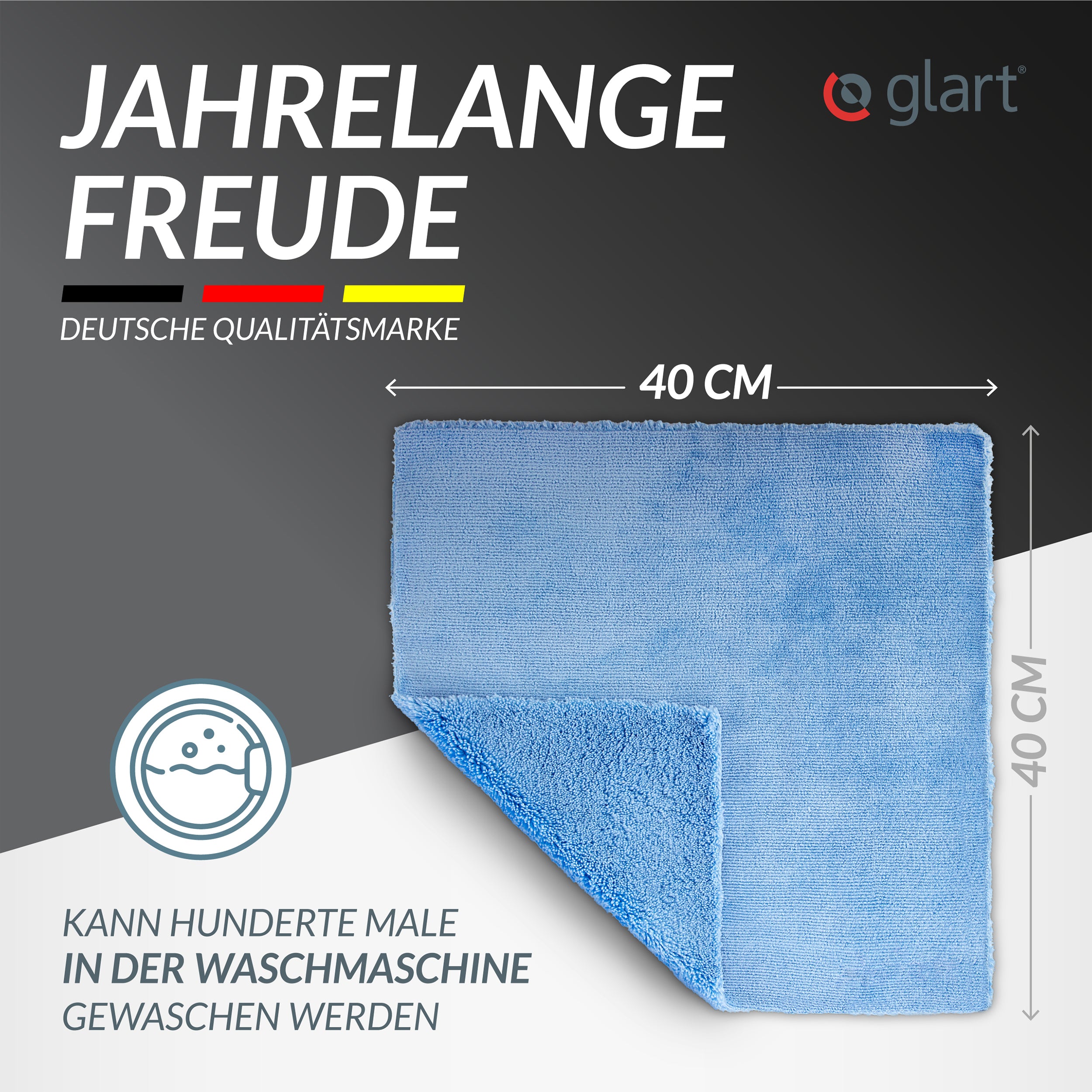 3er Set Premium Mikrofaser Poliertücher, 40x40cm