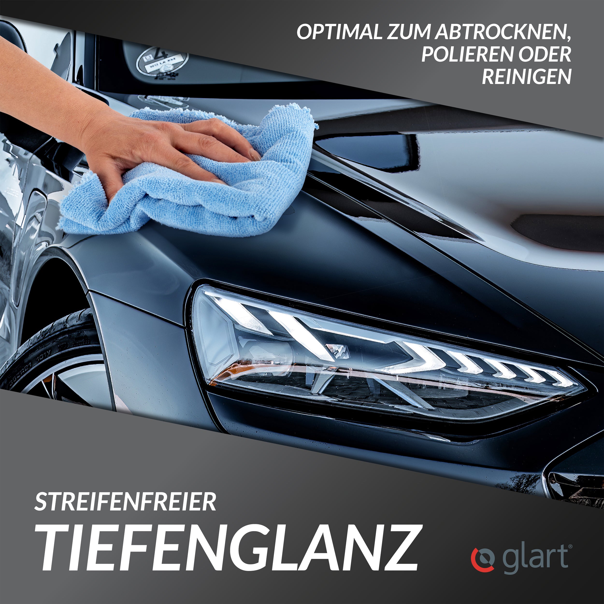 3er Set Premium Mikrofaser Poliertücher, 40x40cm