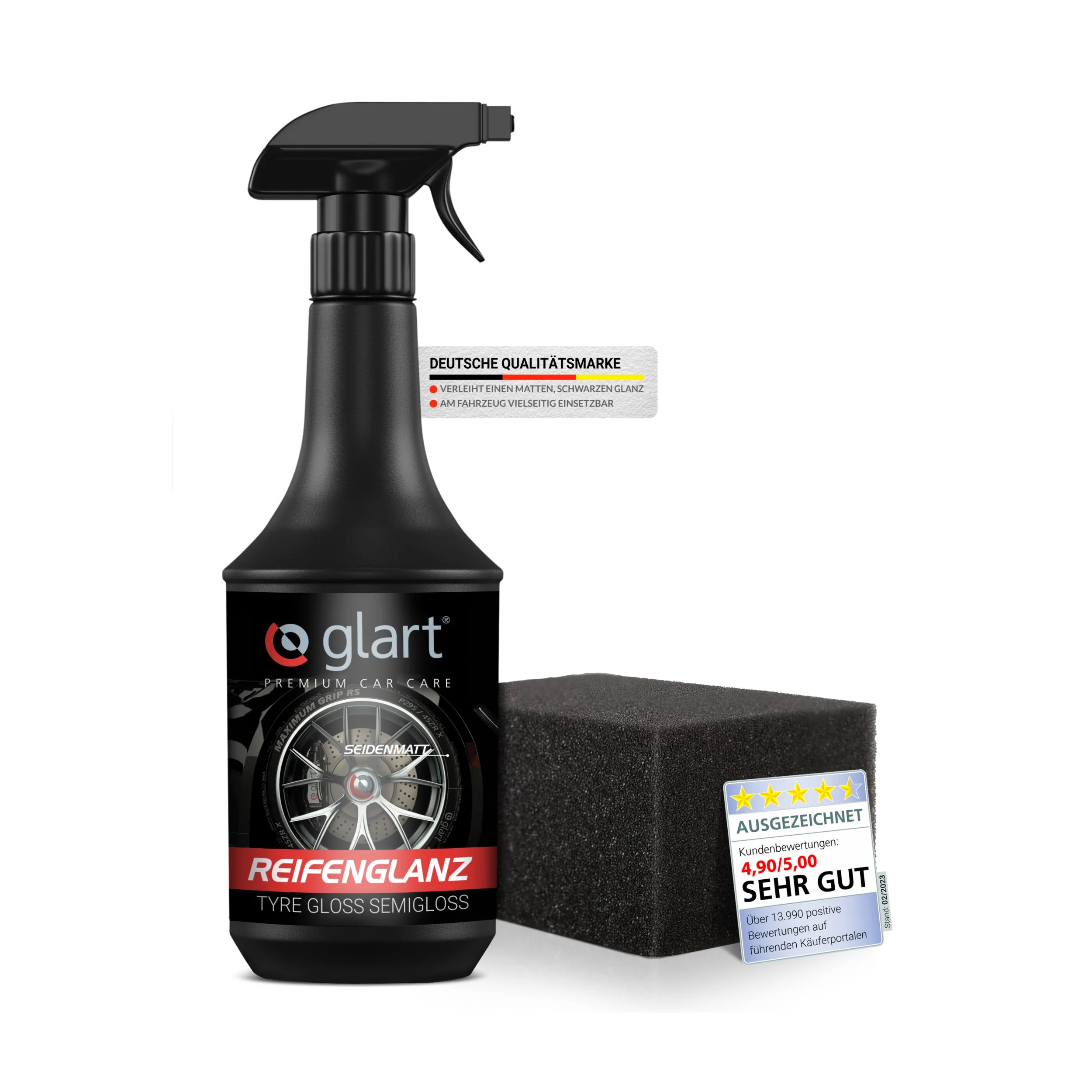 Glart 451RK Reifenglanzspray 1000 ml mit Schwamm