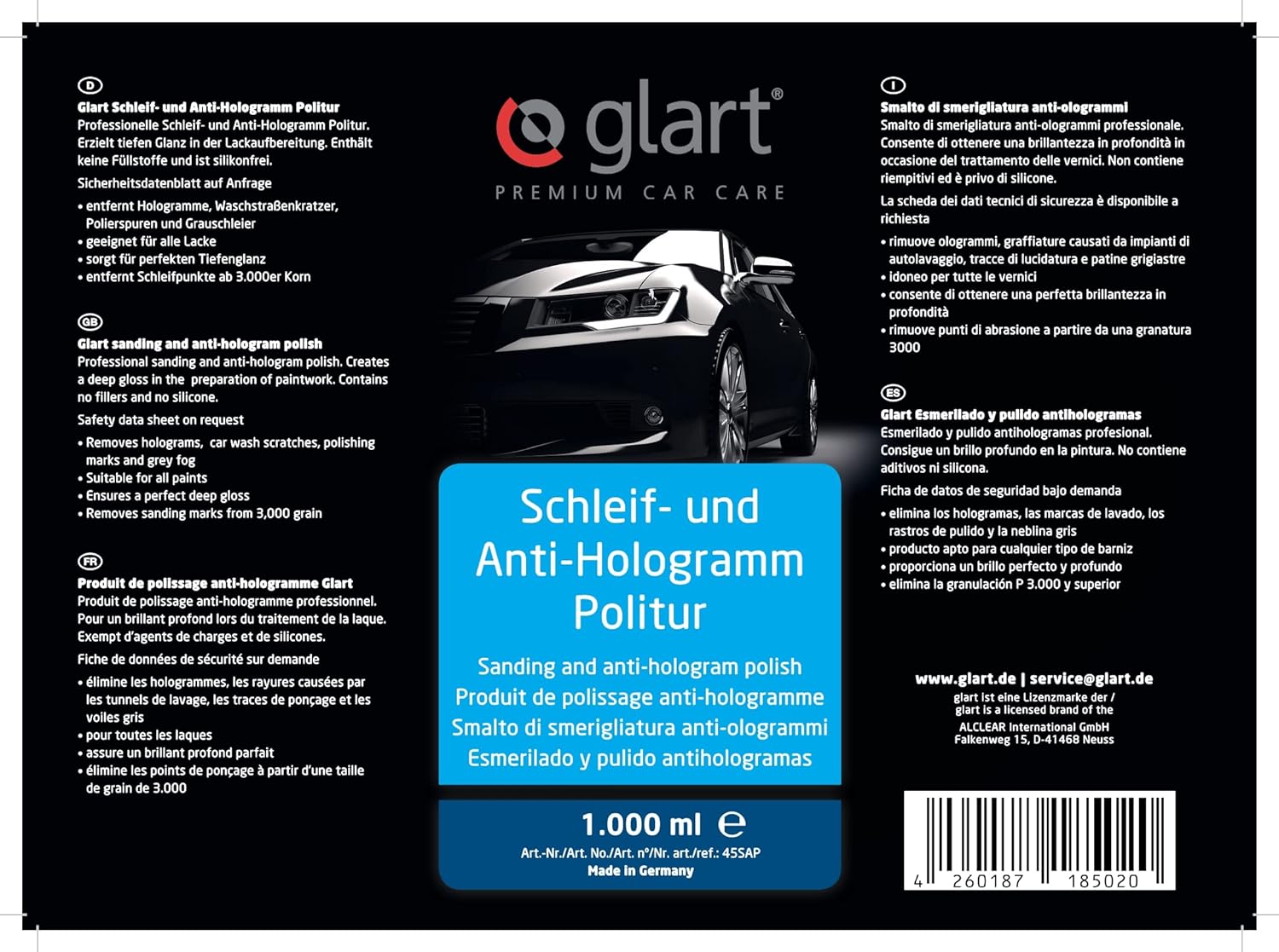 Schleif- und Anti-Hologramm Politur 1L – Kratzerentf. & Tiefenglanz 06