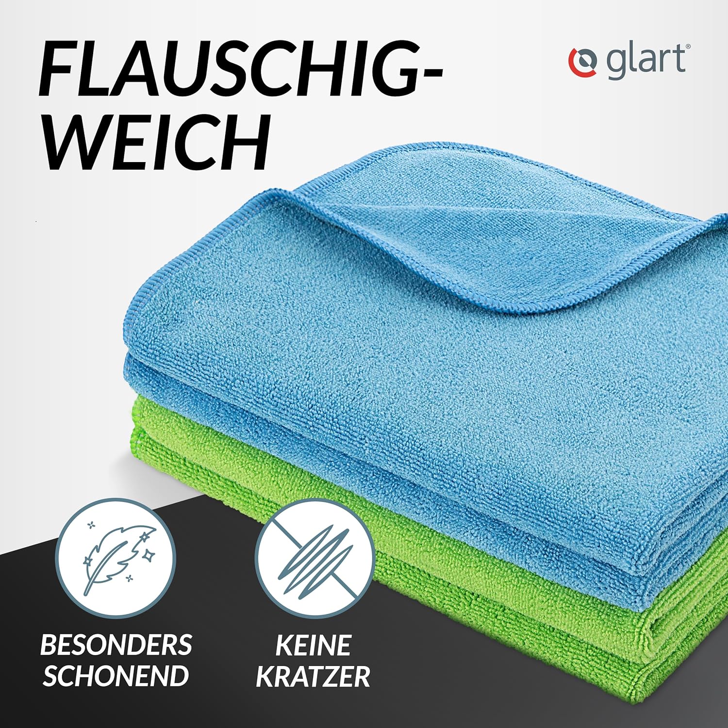 4er Set Mikrofasertücher – saugstark & fusselfrei, 40x40cm, Haus & Pkw 02