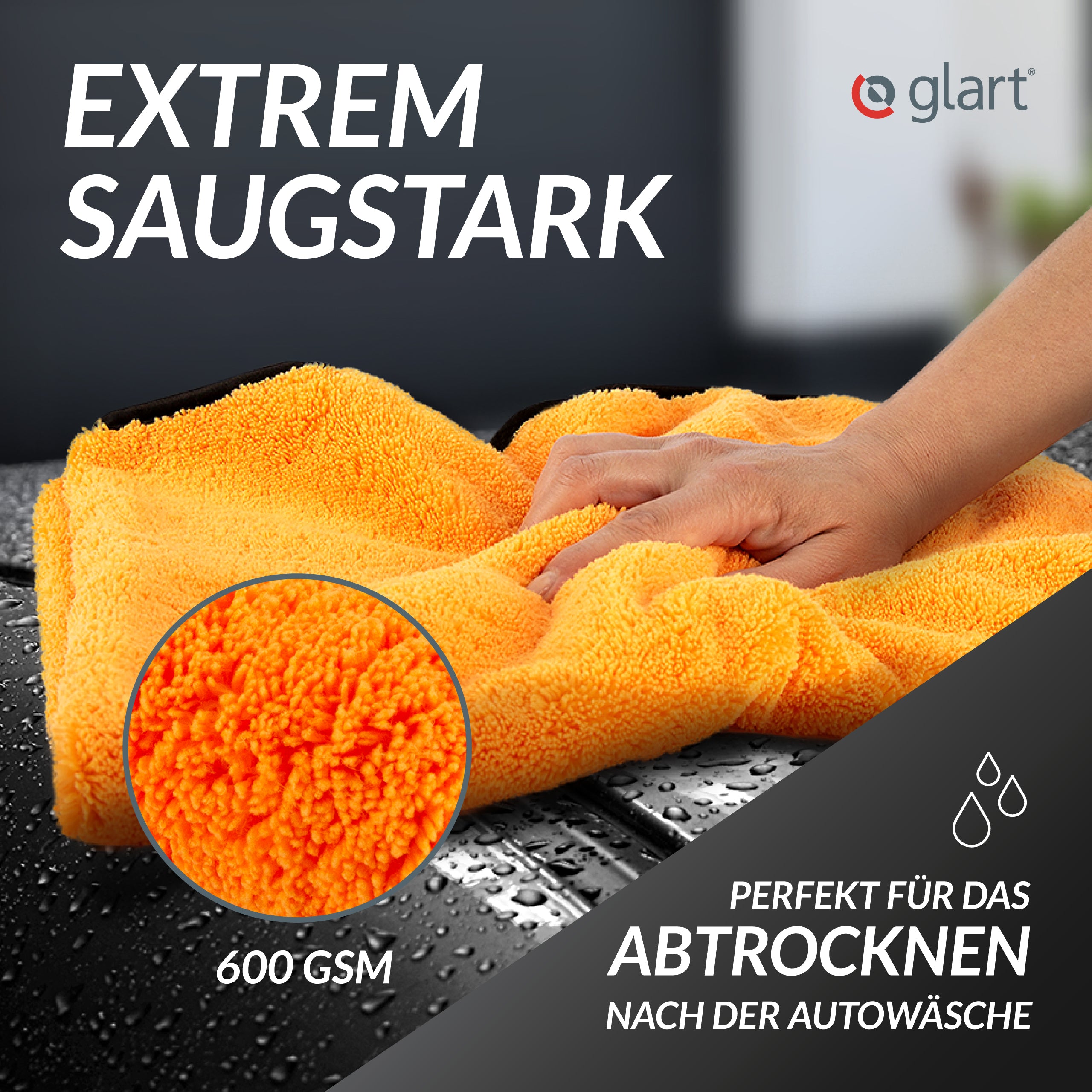 Mikrofaser Trockentuch XXL, 60x90cm – sehr saugstark,  für Ihr Auto 03