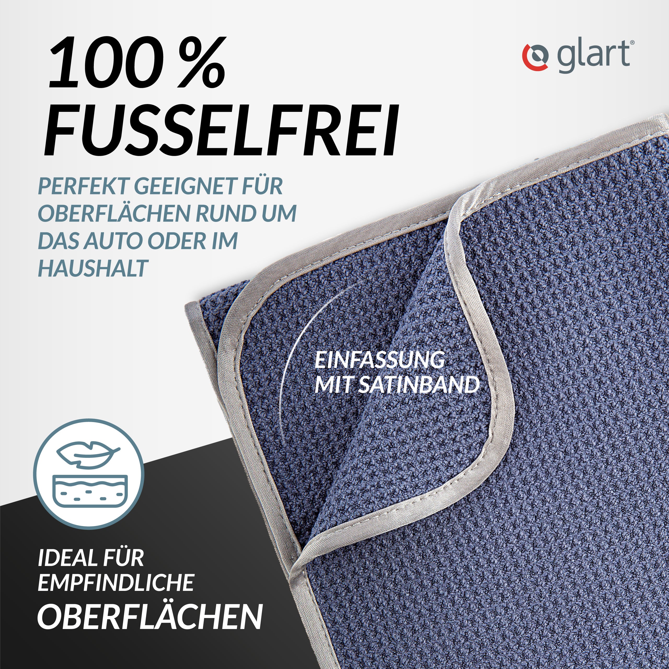 2er Set Auto Trockentücher 70x40 cm – Premium Mikrofasertücher, Blau 04