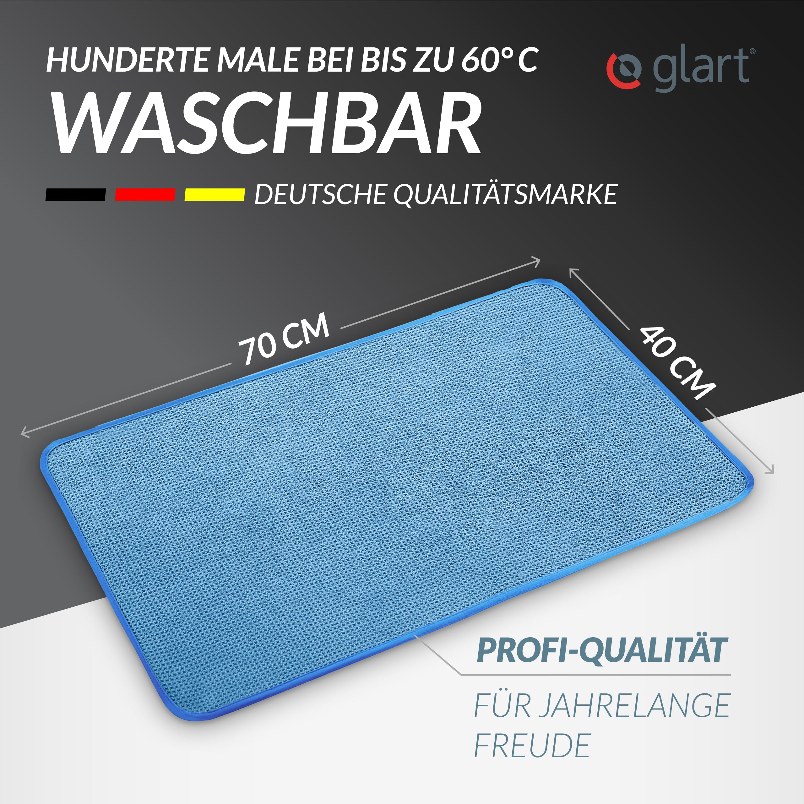 2er Set Auto Trockentücher 70x40 cm – Premium Mikrofasertücher, Blau 06