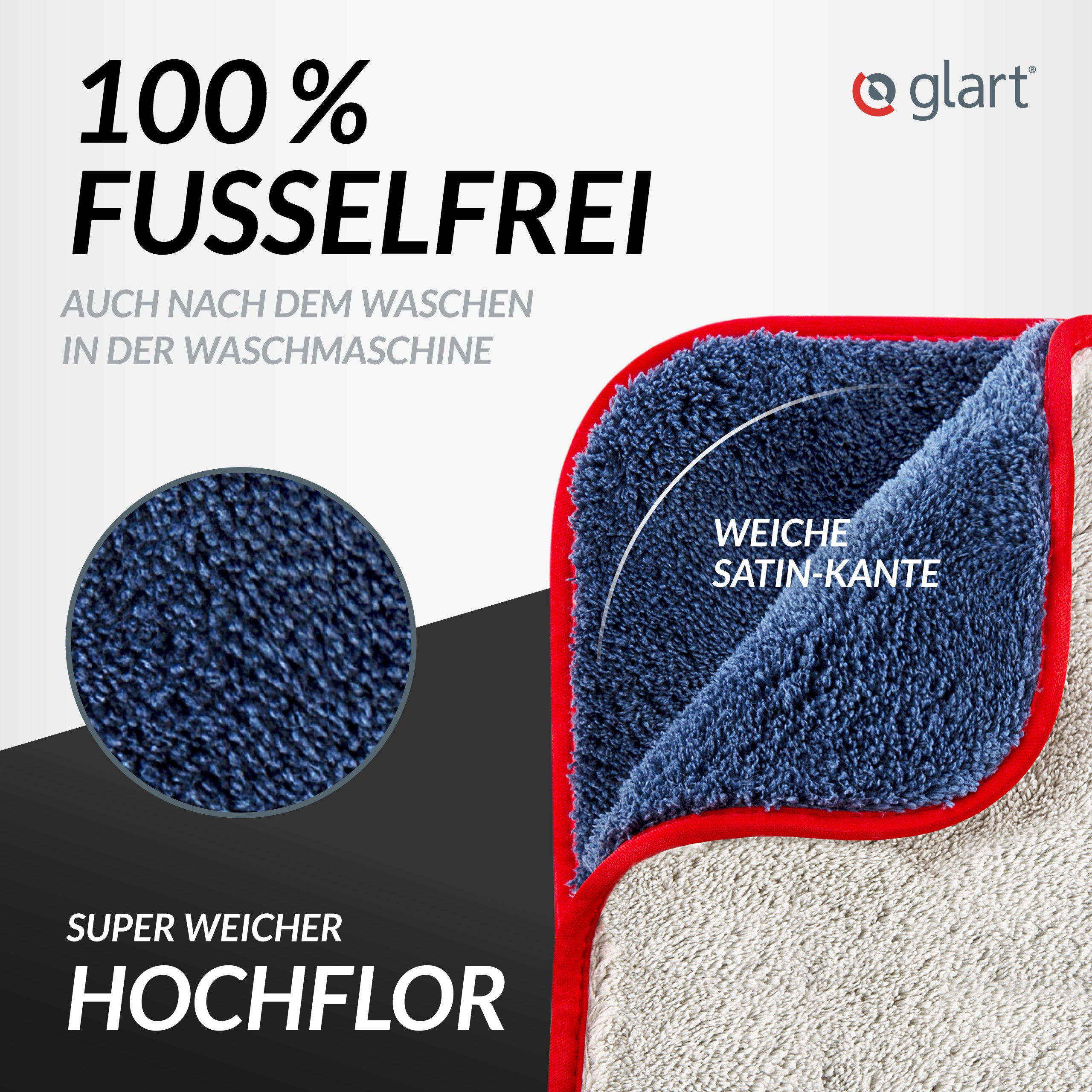 2er Set Auto-Poliertücher 40x40cm –  fusselfrei für Lackpflege 04