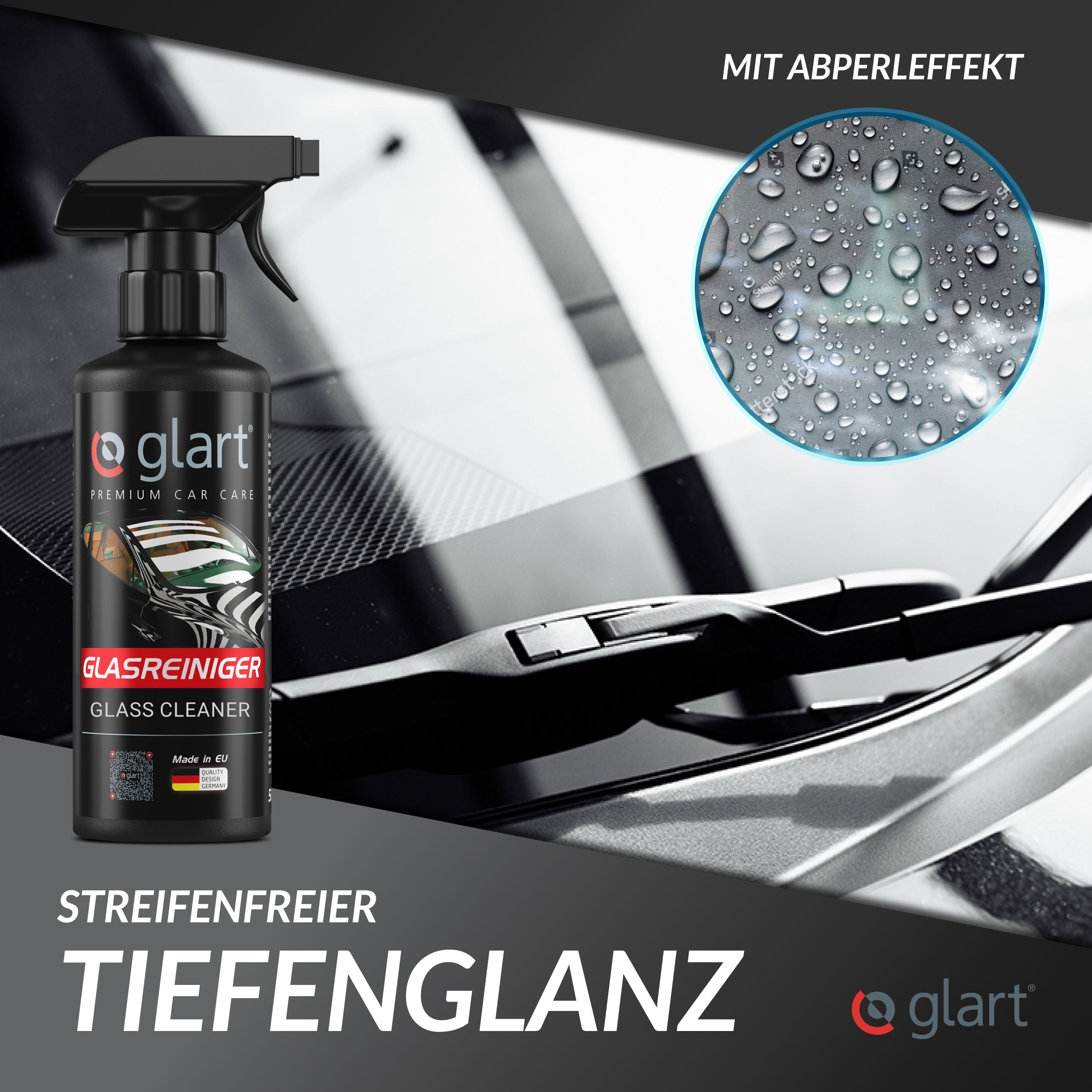 Glasreiniger 500 ml - für Autoscheiben, streifenfrei & Abperl-Effekt 03