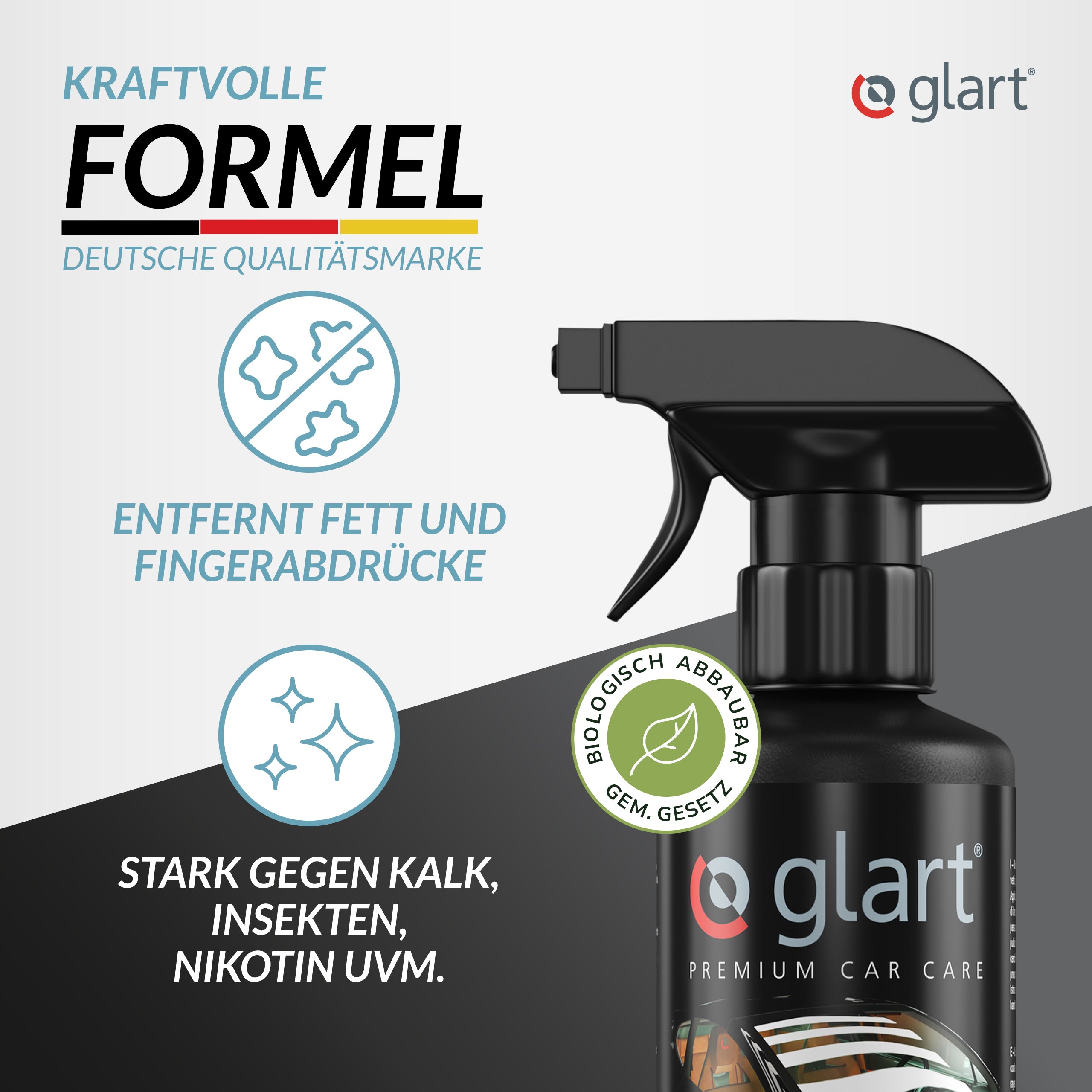 Glasreiniger 500 ml - für Autoscheiben, streifenfrei & Abperl-Effekt 05