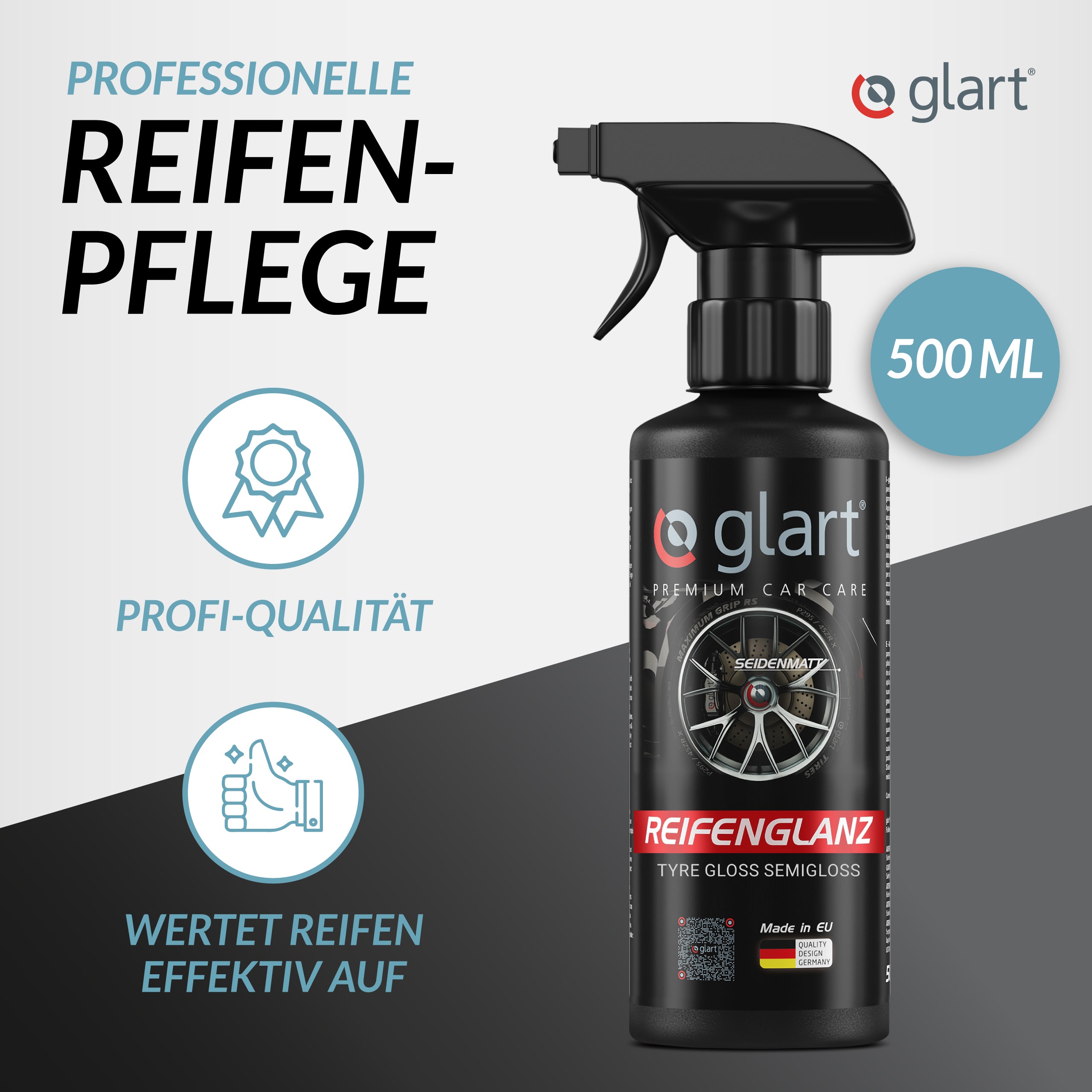 Reifenglanz 500 ml – Seidenmatter Glanz für Autoreifen, inkl. Schwamm 02