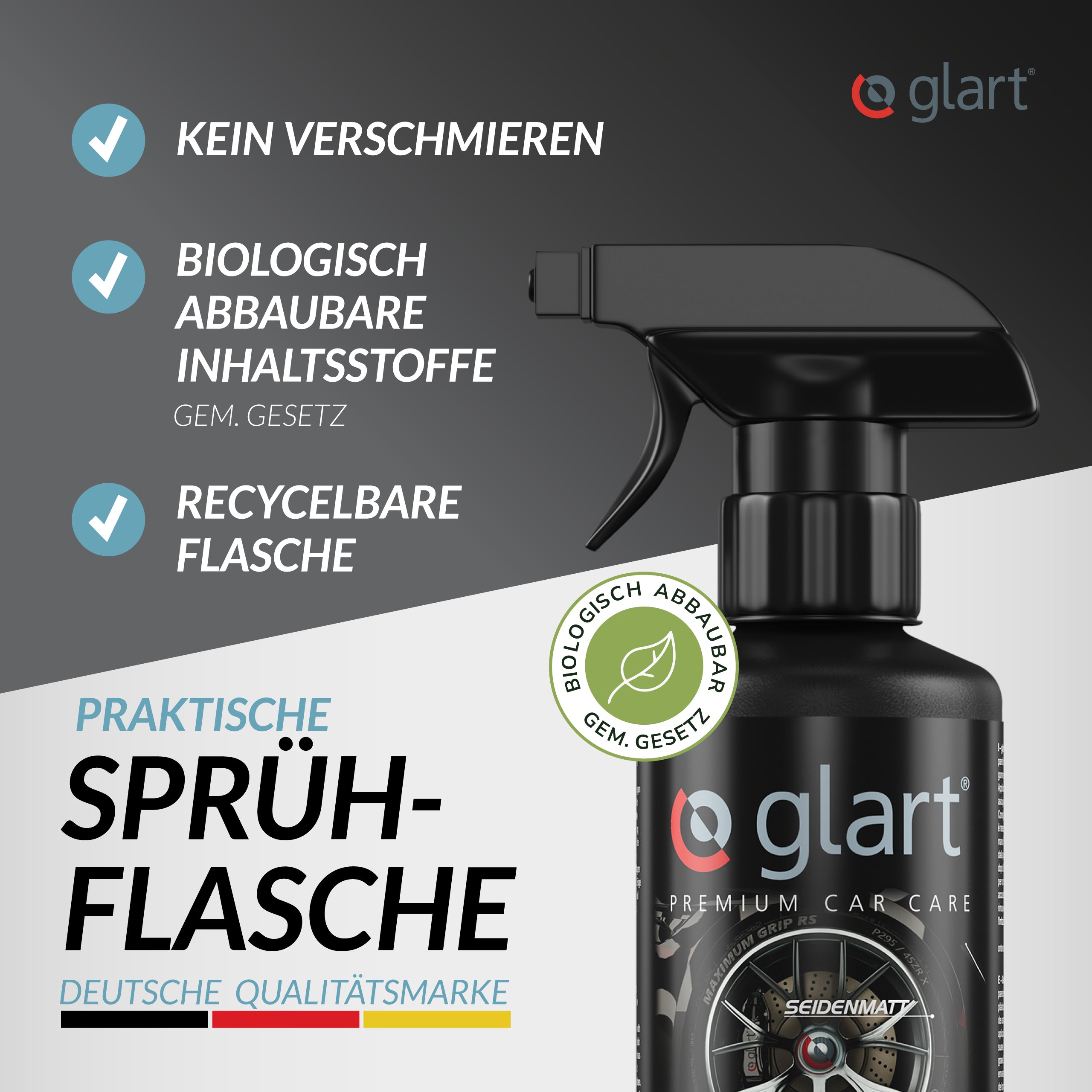 Reifenglanz 500 ml – Seidenmatter Glanz für Autoreifen, inkl. Schwamm 05