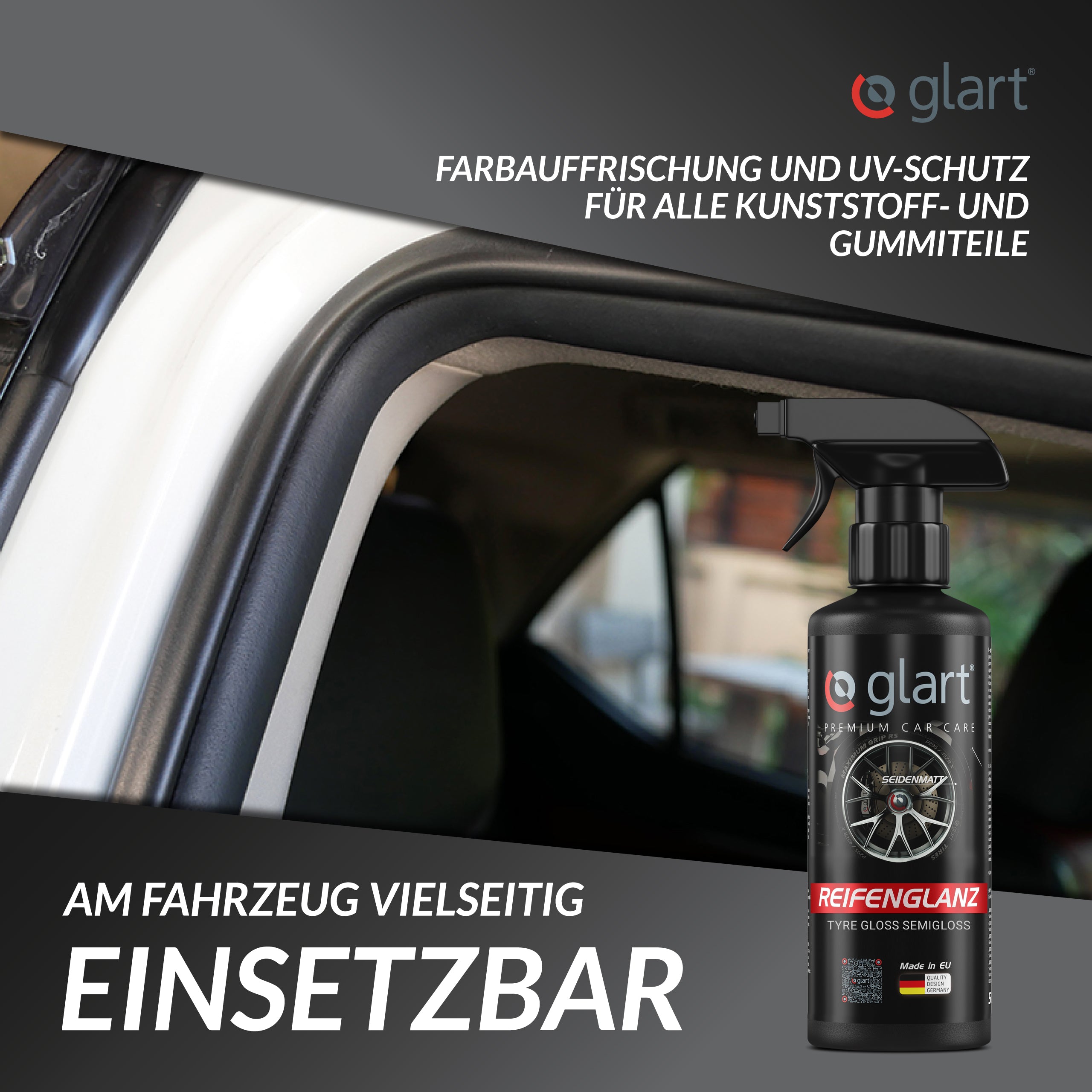 Reifenglanz 500 ml – Seidenmatter Glanz für Autoreifen, inkl. Schwamm 06