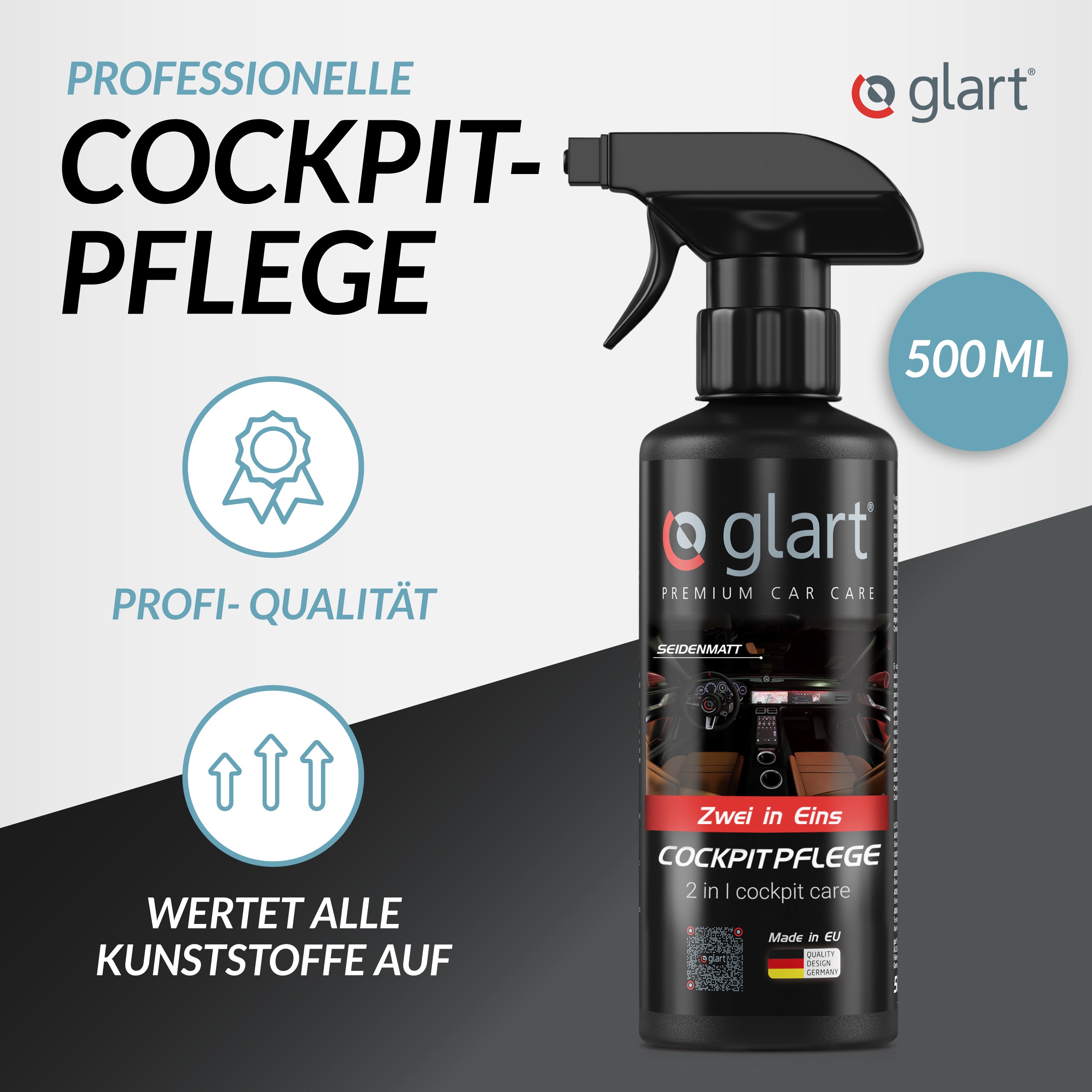 Cockpitpflege 500 ml – seidenmatt, Tiefenpflege für Kunststoff & Vinyl 02