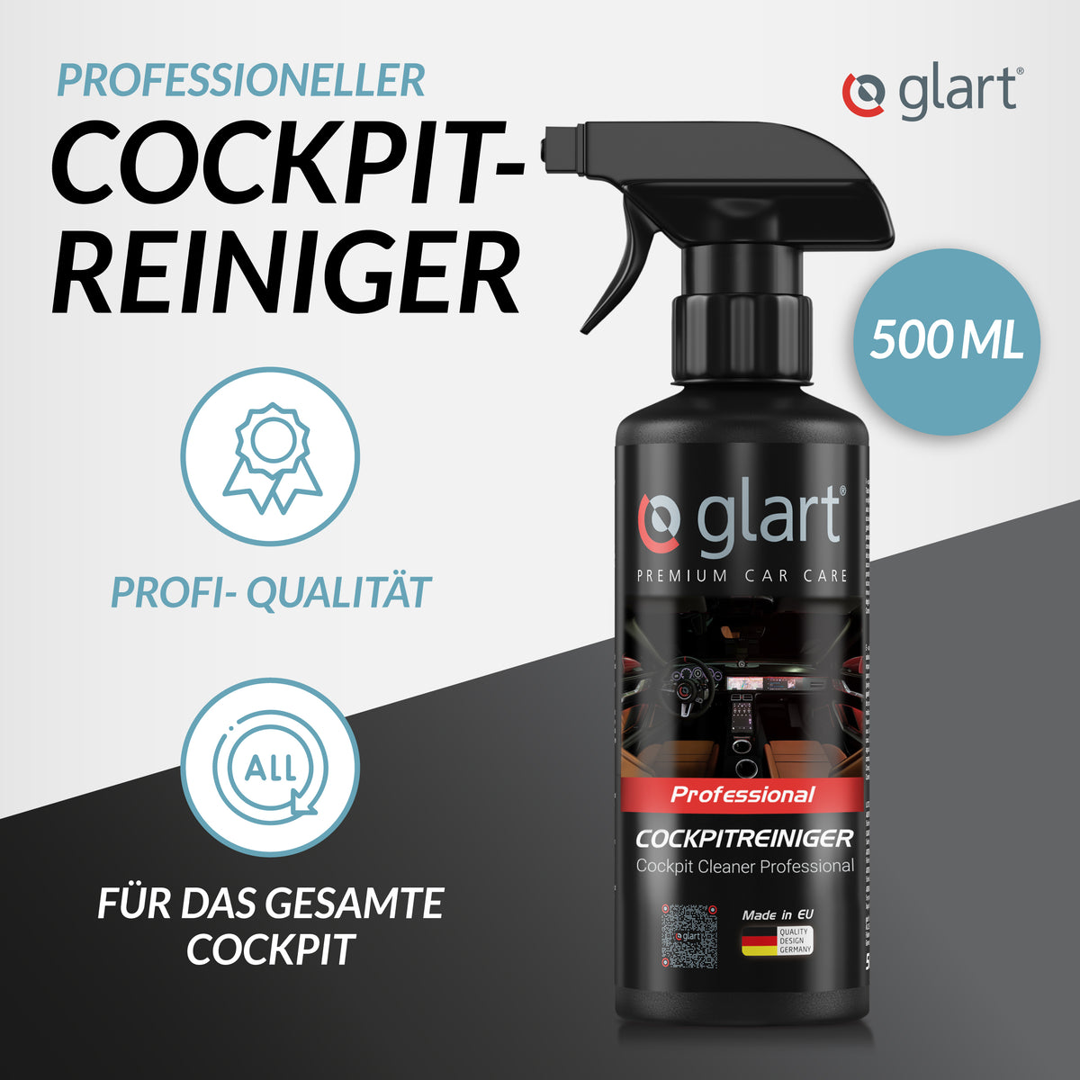 Cockpitreiniger 500 ml – Universal Innenraumreiniger für Ihr Auto – Glart
