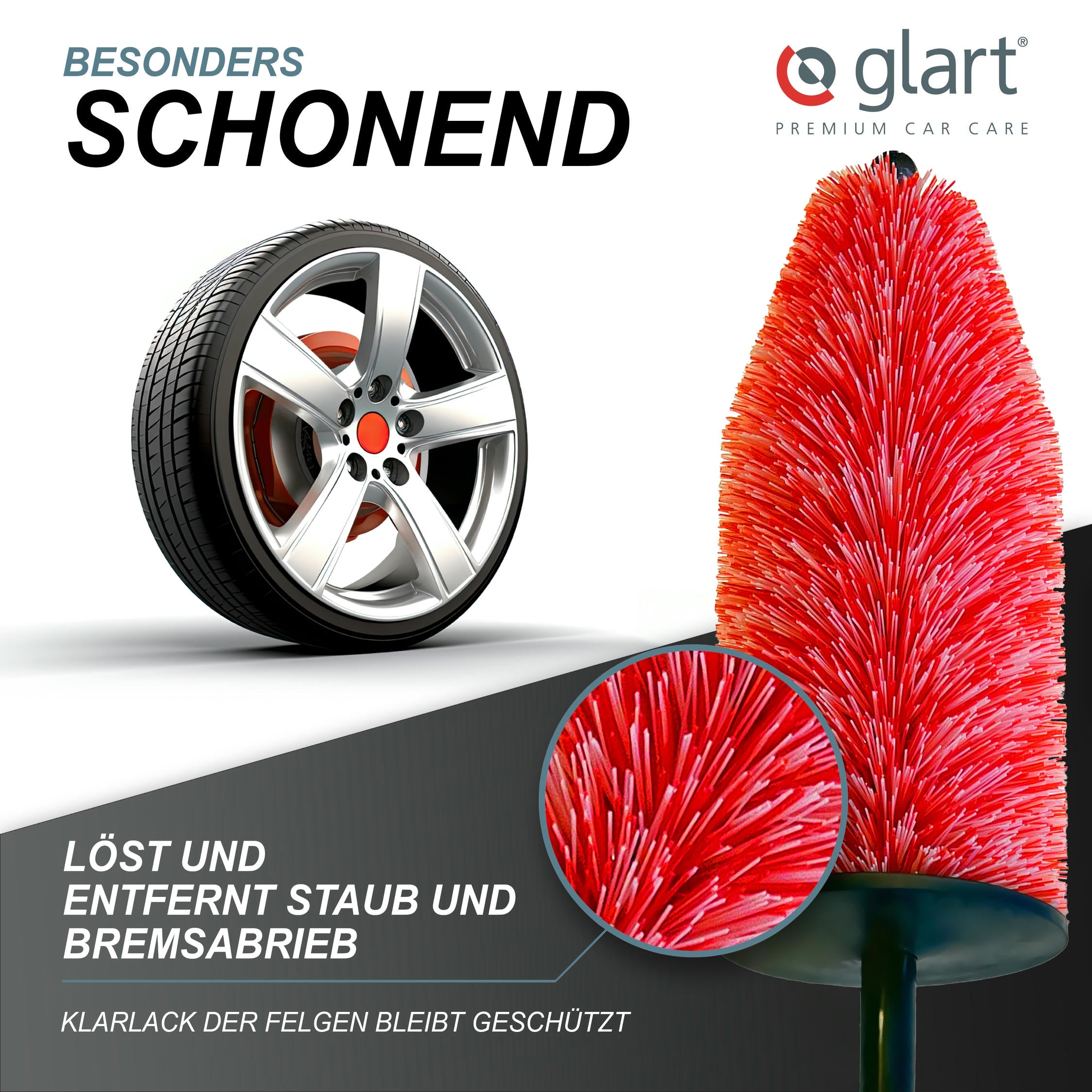 3er Set Mikrofaser Felgenbürsten – schonend, für Alu- & Stahlfelgen 04