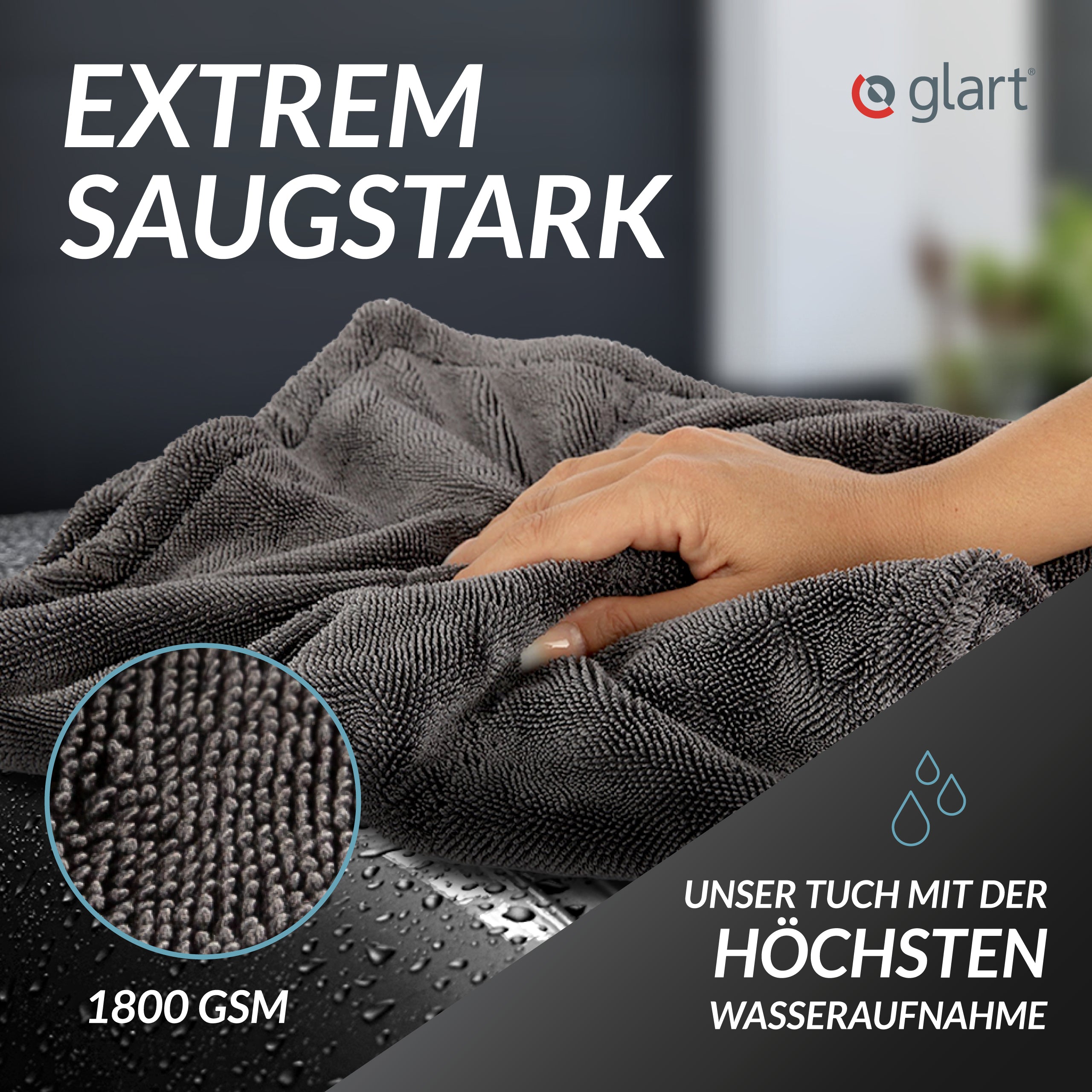 Twist Mikrofaser Trockentuch XXL – saugstark & fusselfrei, 60x40 cm 03