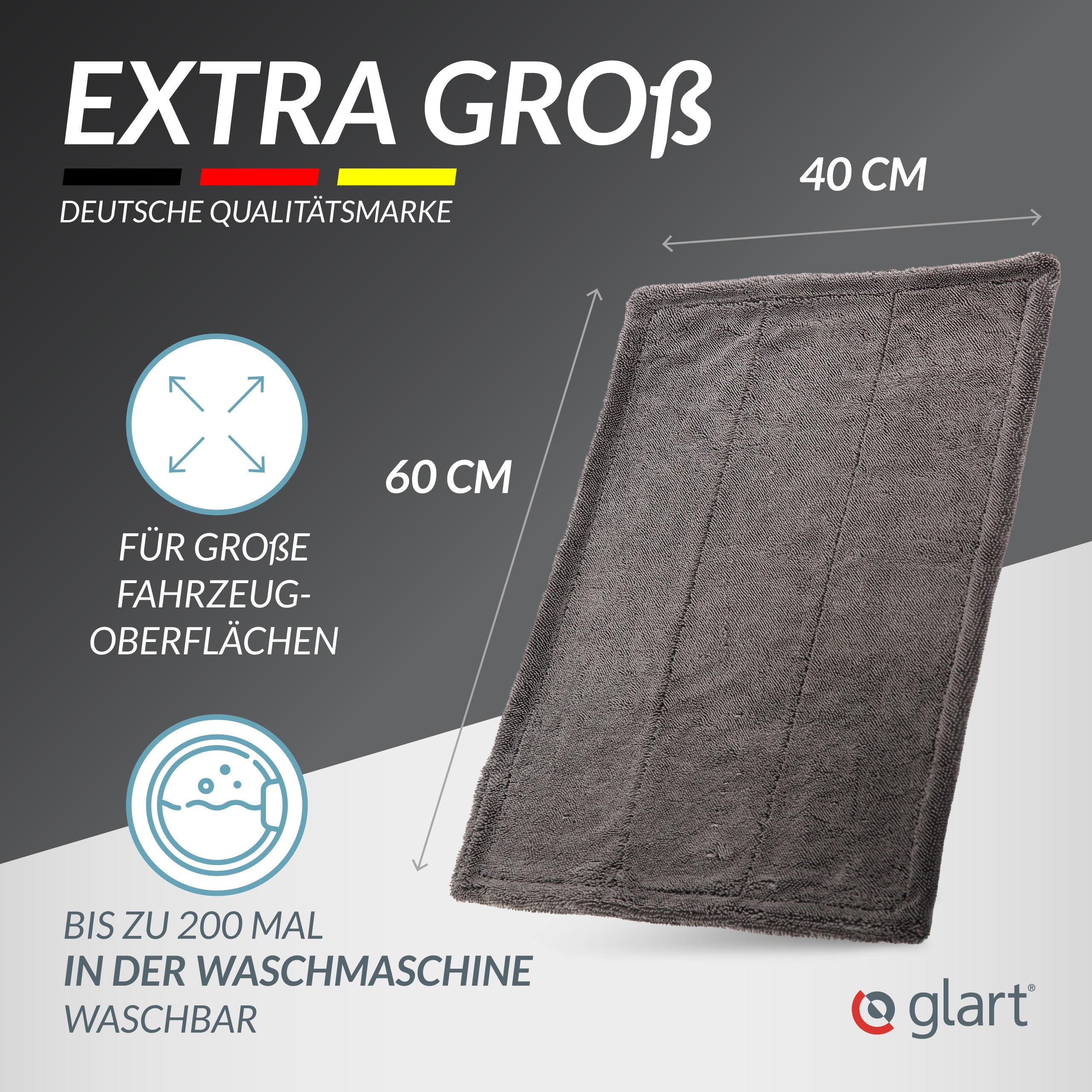 Twist Mikrofaser Trockentuch XXL – saugstark & fusselfrei, 60x40 cm 05