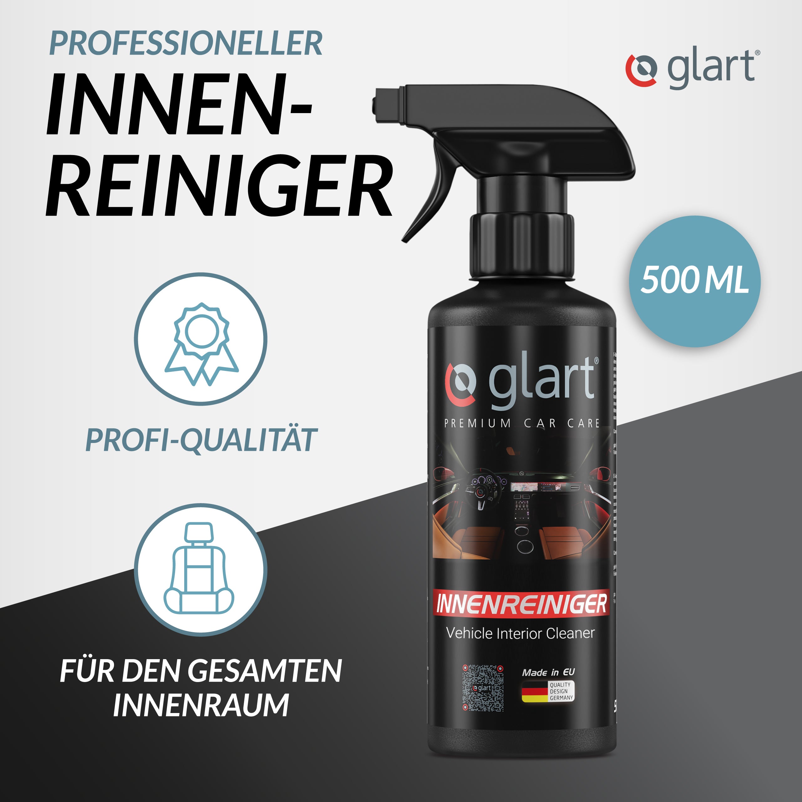 3er Set Auto Innenreiniger 500 ml + 3 Mikrofasertücher – Cockpitpflege 02