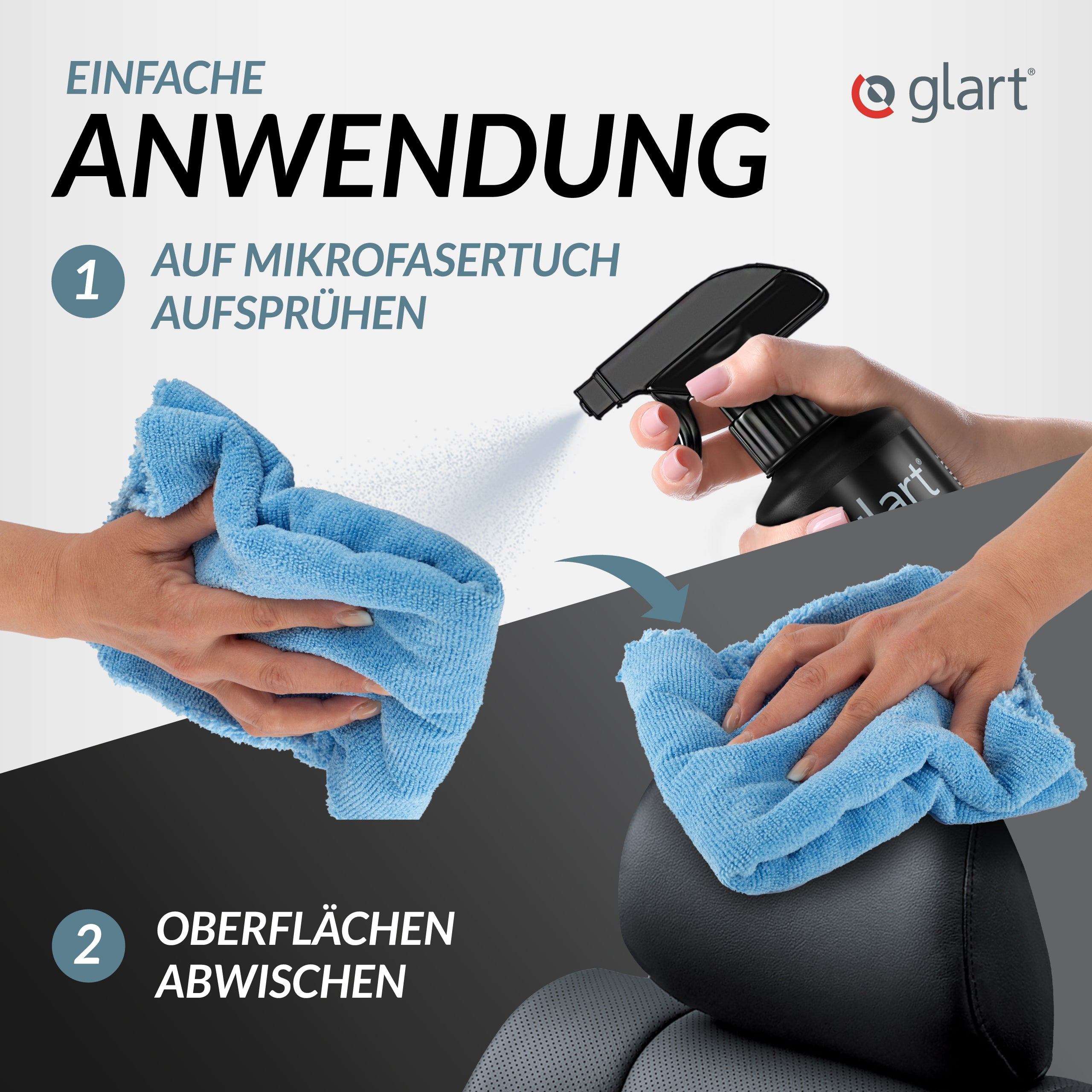 3er Set Auto Innenreiniger 500 ml + 3 Mikrofasertücher – Cockpitpflege 04