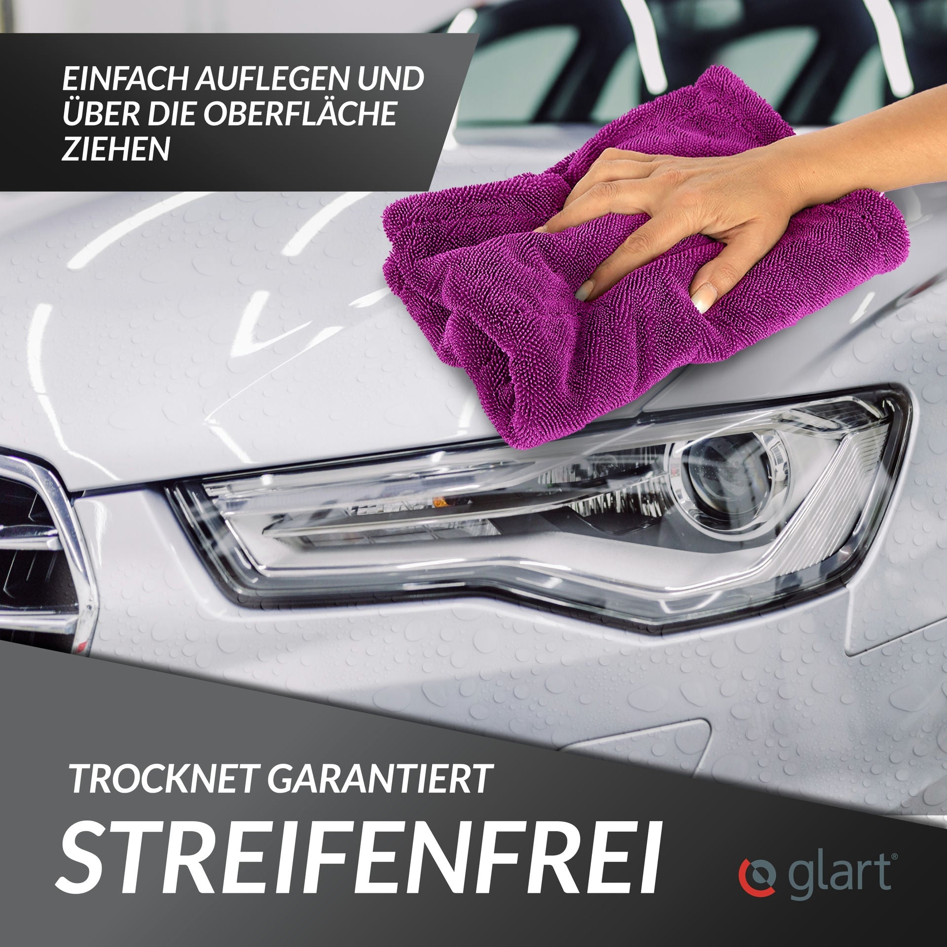 Twist Auto Trockentuch XXL Lila 80x55cm – Premium, extra saugstark 06