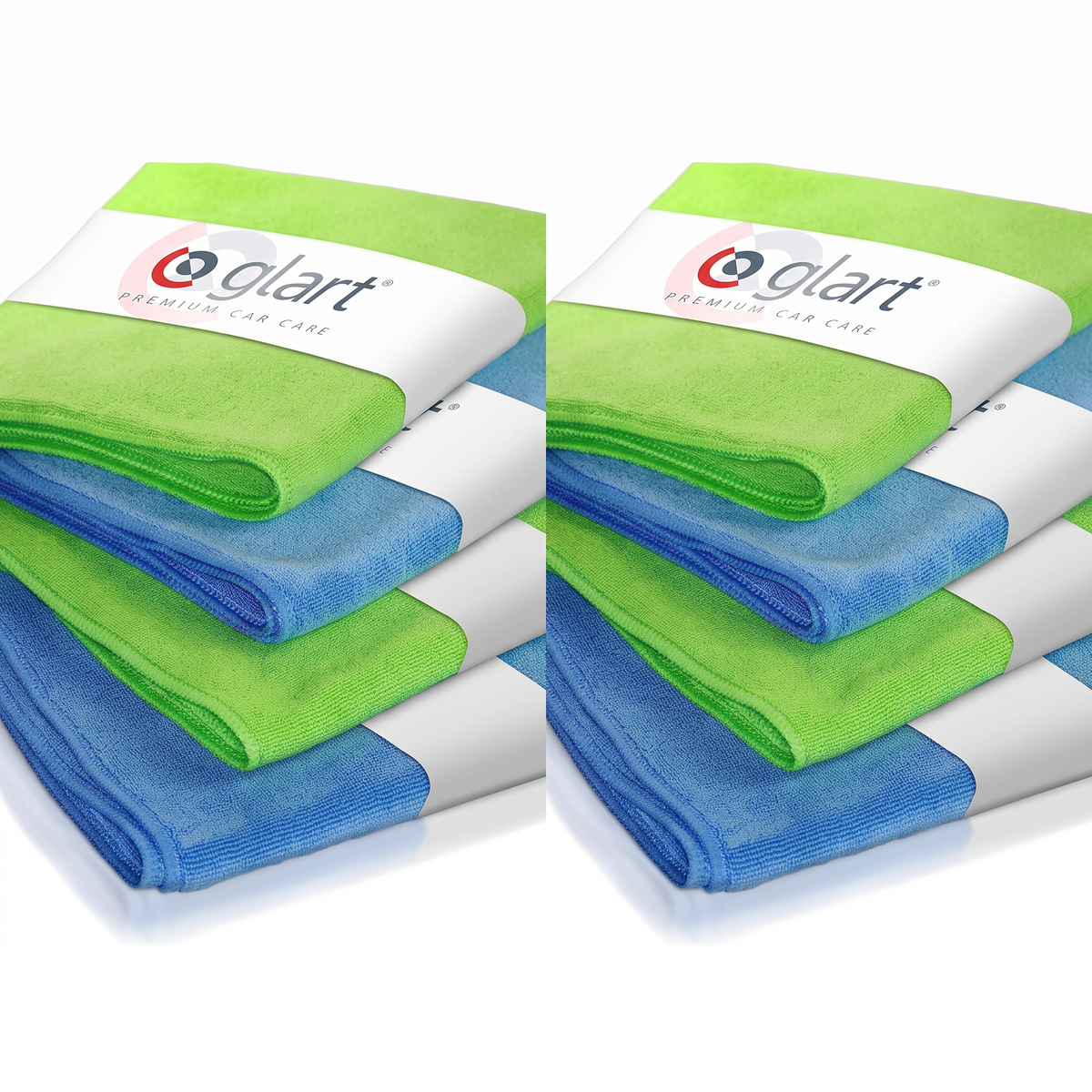 2x 4er Set Mikrofasertücher 40x40 cm blau grün