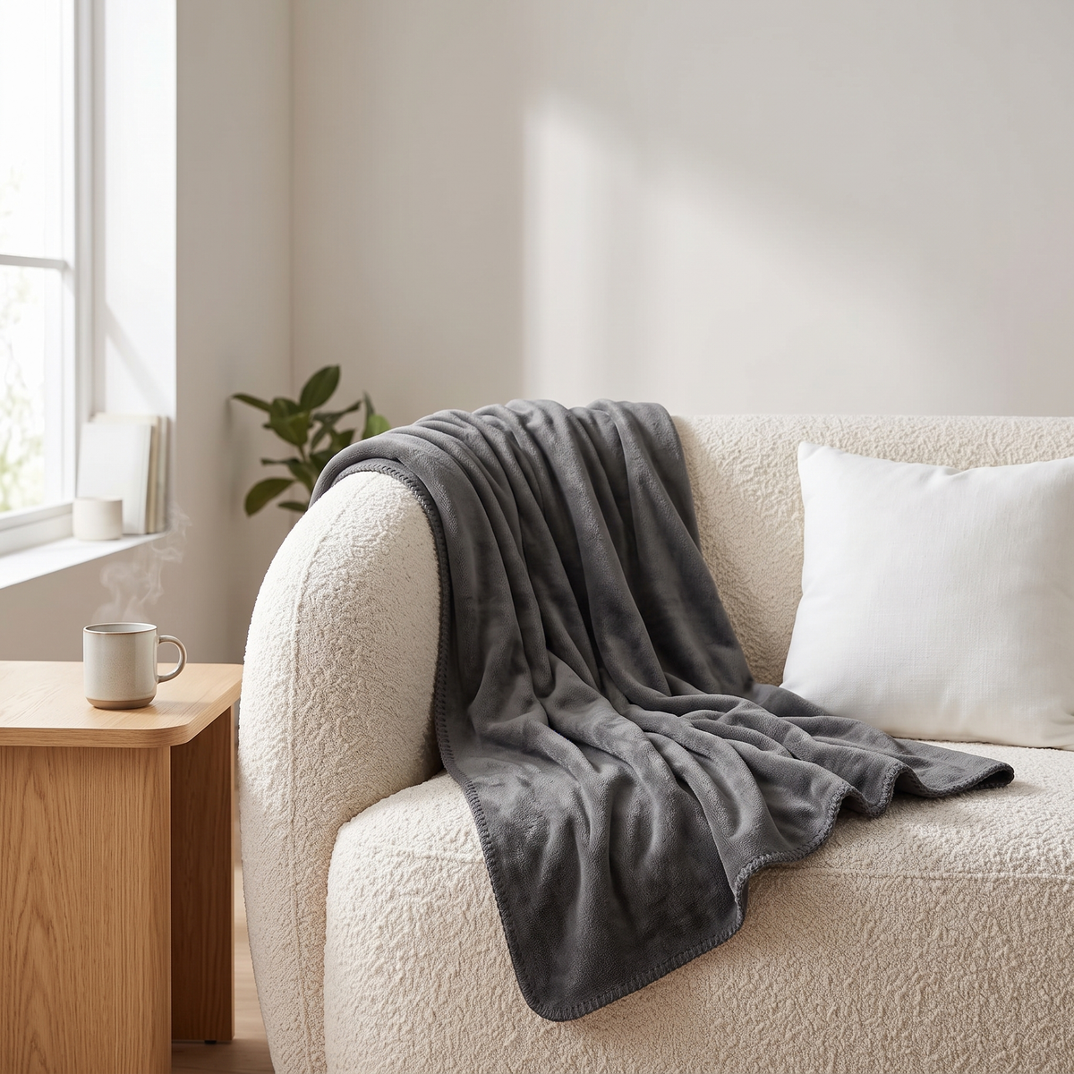 Kuscheldecke auf dem Sofa